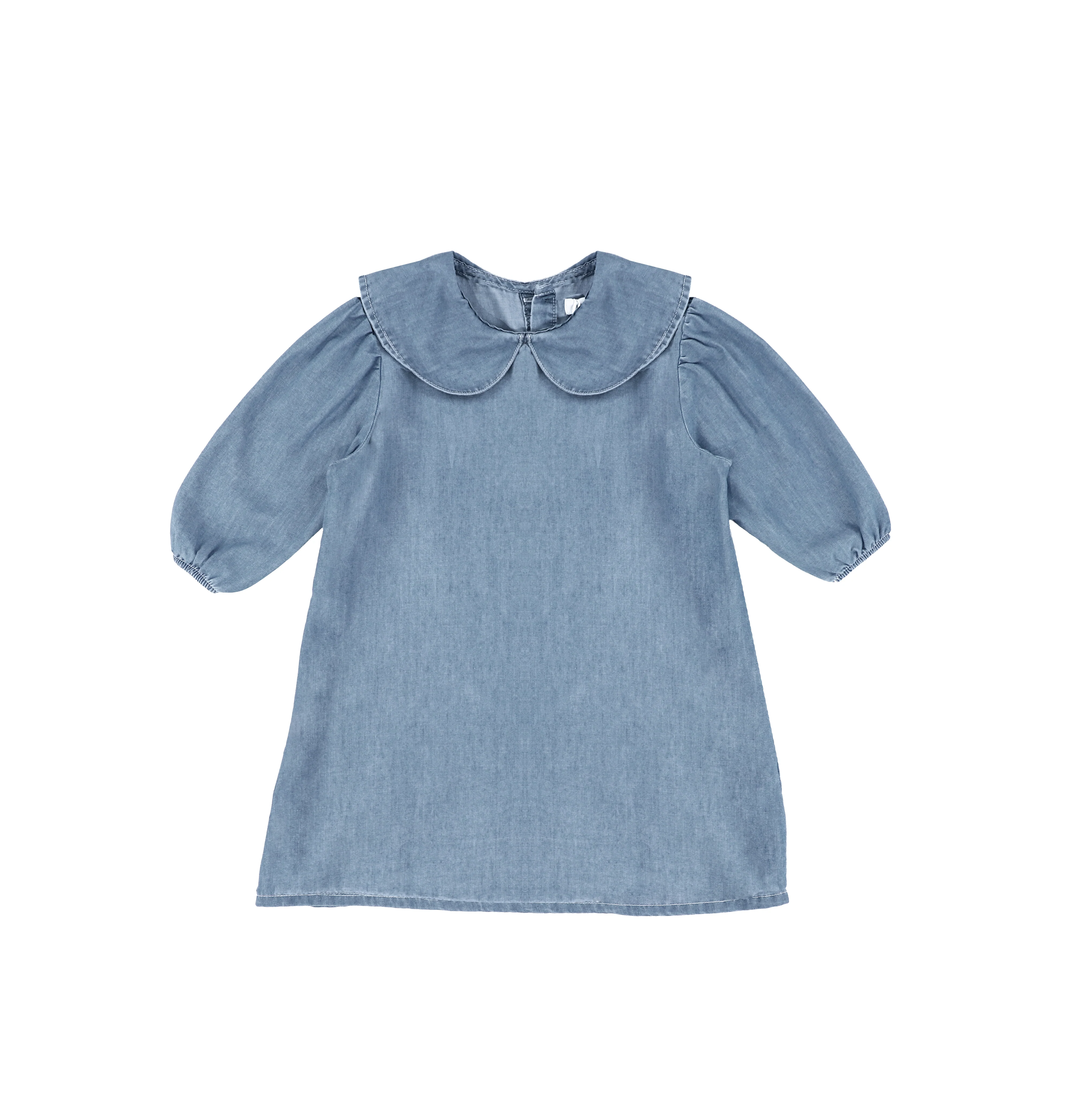 3/4 SLEEVES CHAMBRAY COLLAR DRESS - Image 2