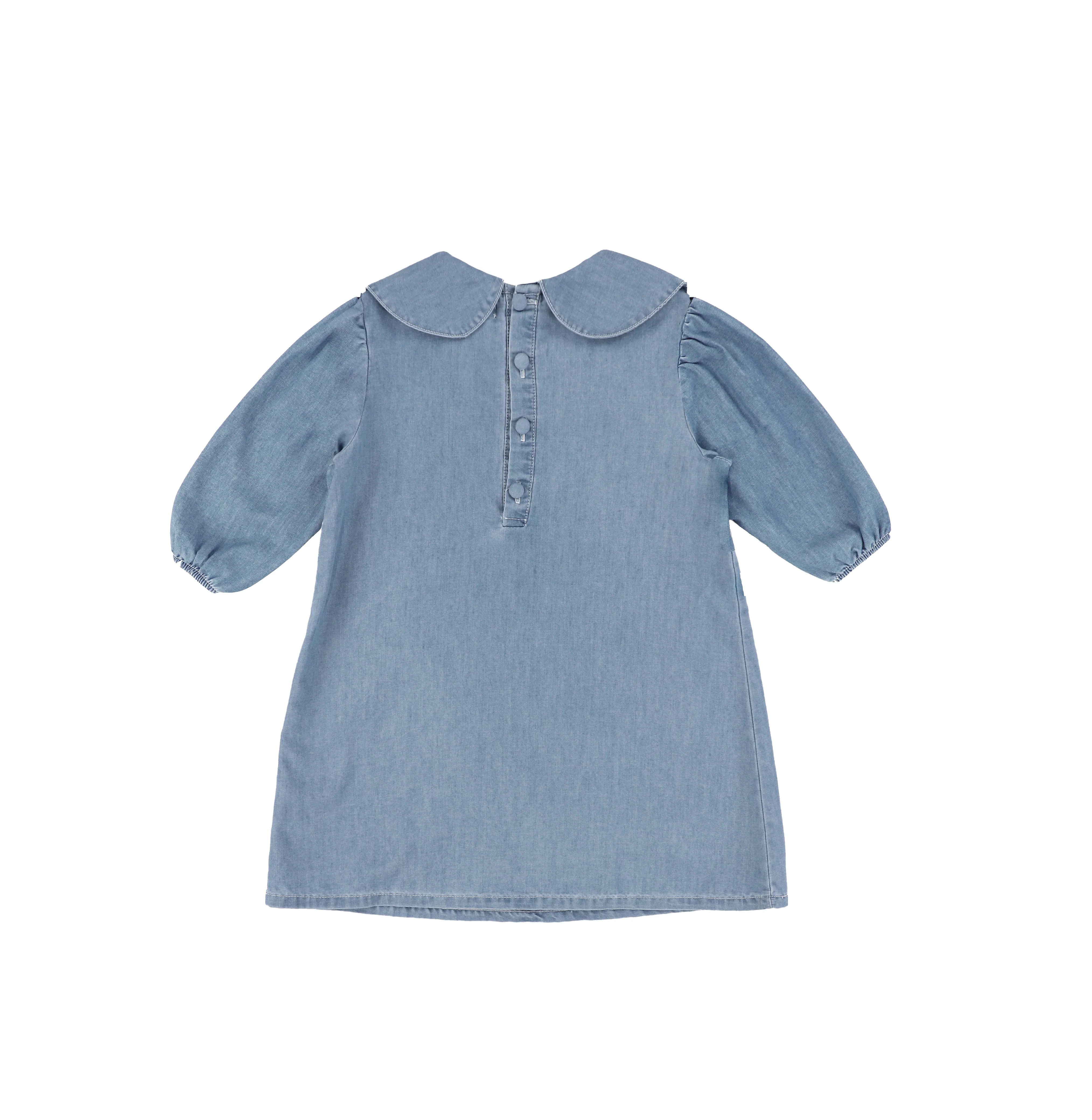 3/4 SLEEVES CHAMBRAY COLLAR DRESS - Image 3