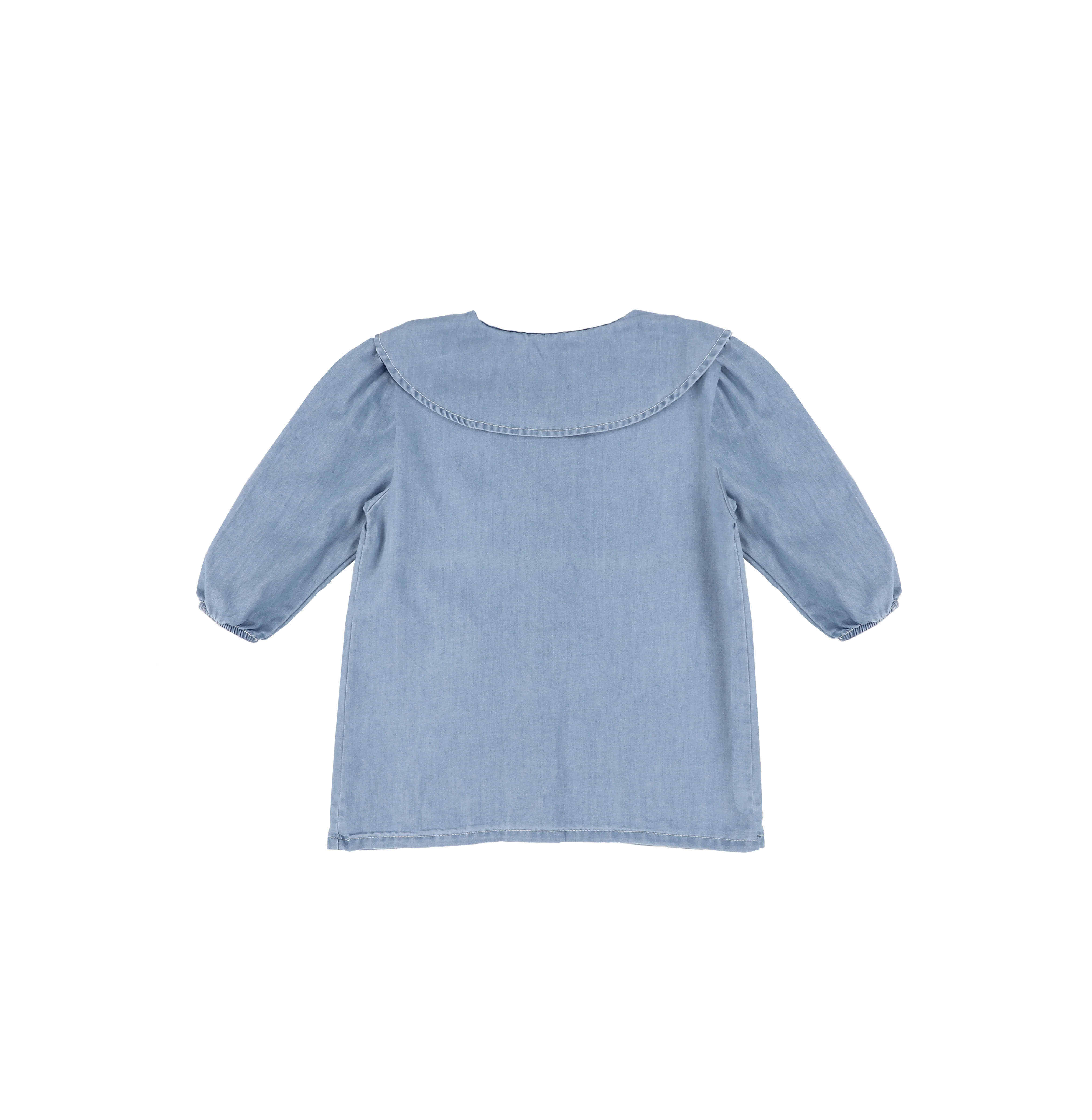 3/4 SLEEVES CHAMBRAY COLLAR TOP - Image 3