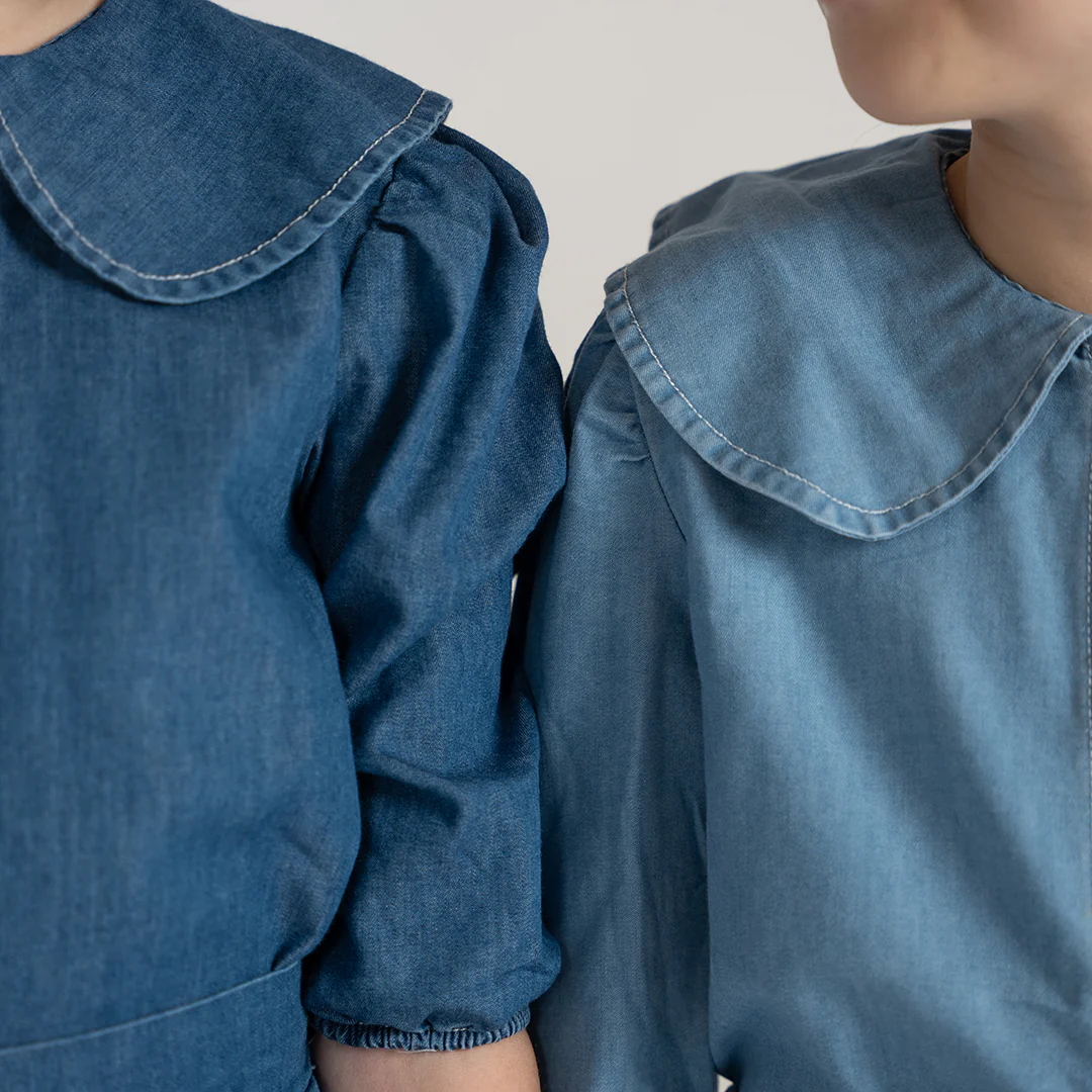3/4 SLEEVES CHAMBRAY COLLAR TOP - Image 5