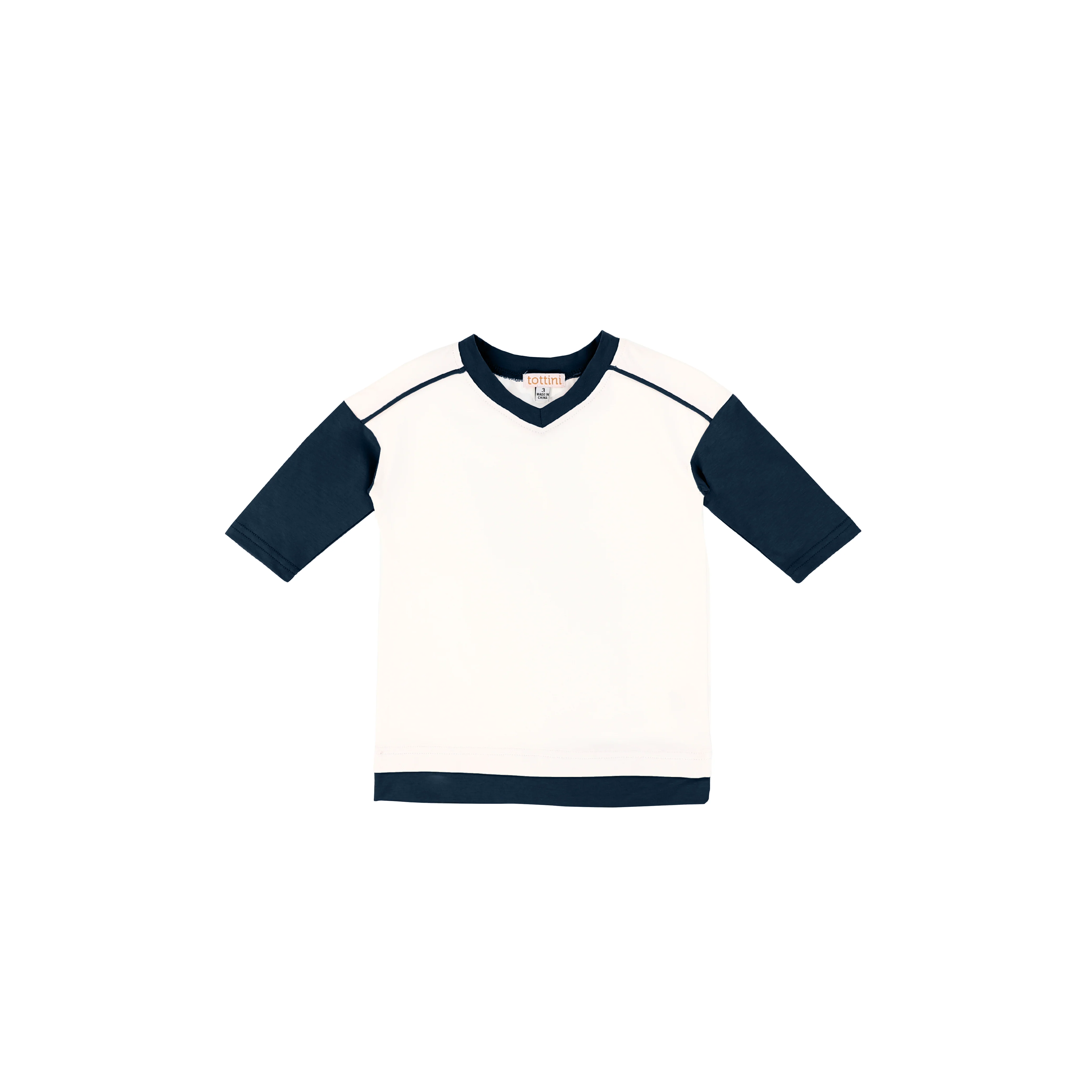 3/4 SLEEVES COLORBLOCK TSHIRT