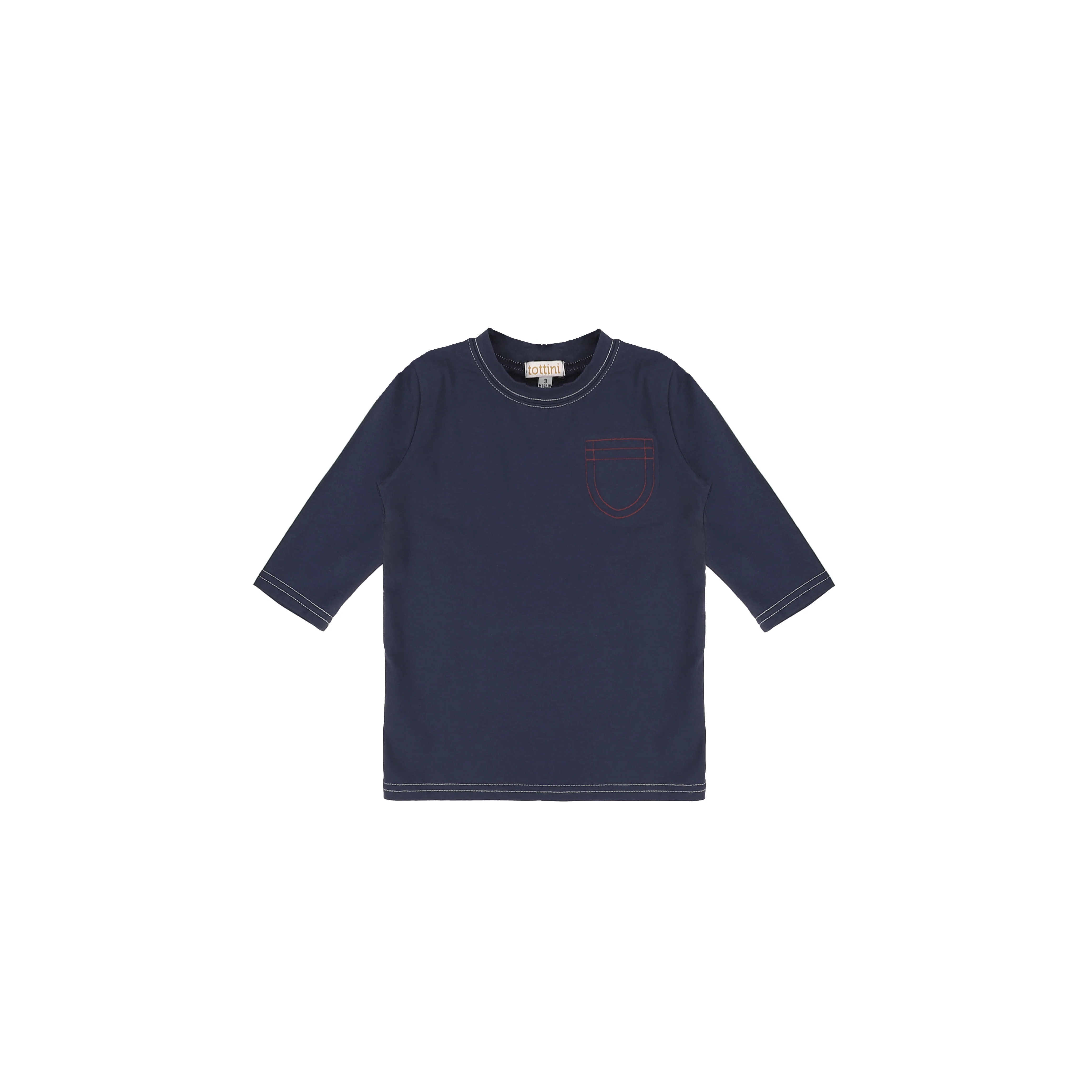 3/4 SLEEVES COLORFUL STITCHED TSHIRT