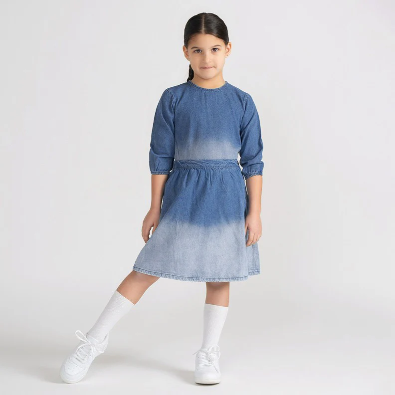 3/4 SLEEVES DENIM OMBRE TOP - Image 3