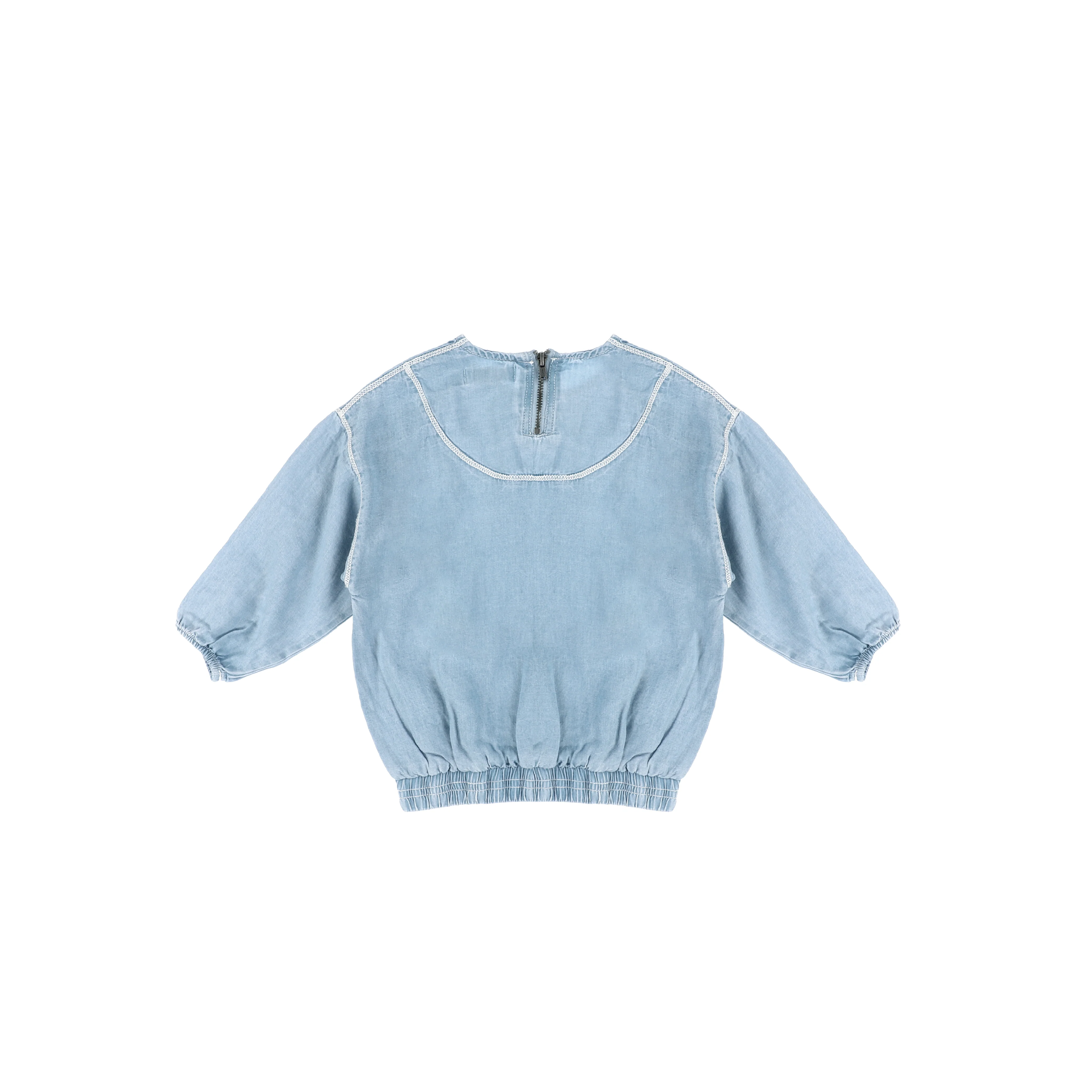 3/4 SLEEVES DENIM TENCEL TOP - Image 3