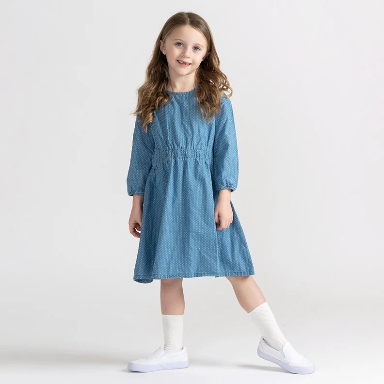 3/4 SLEEVES DENIM X PRINT DRESS - Image 3