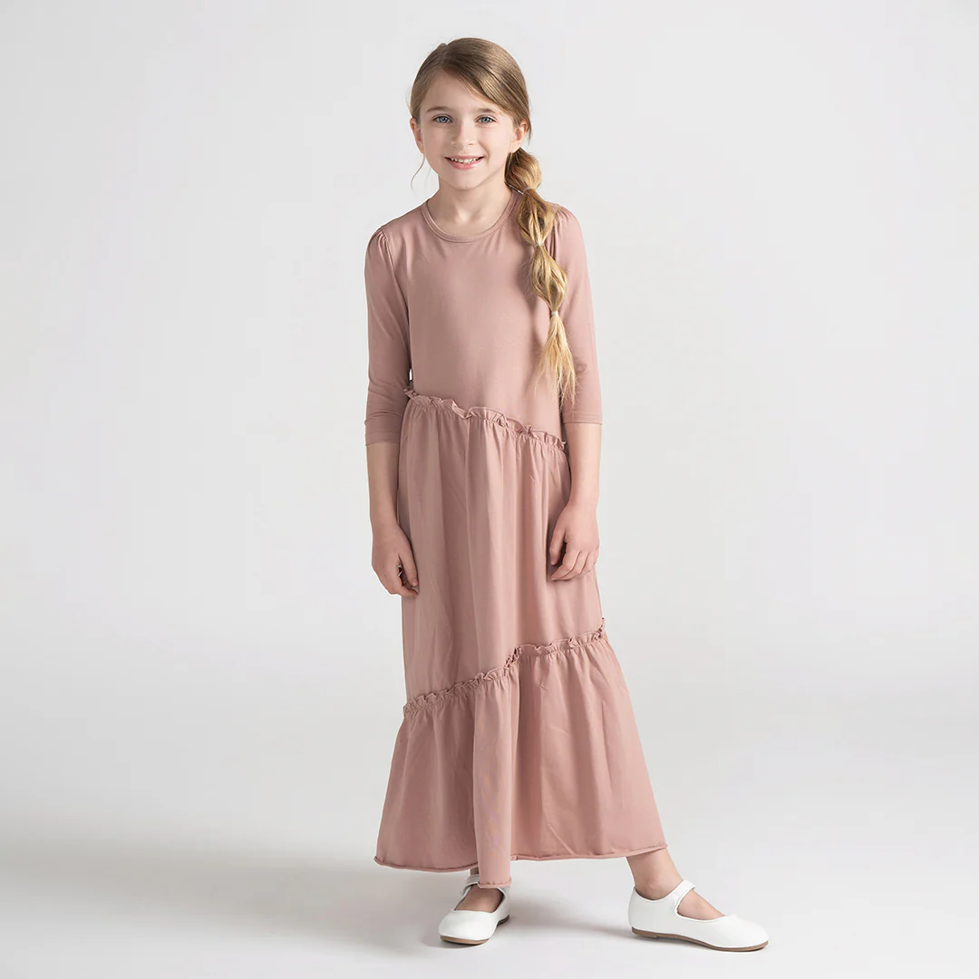 3/4 SLEEVES DIAGONAL SEAM MAXI DRESS - Image 4