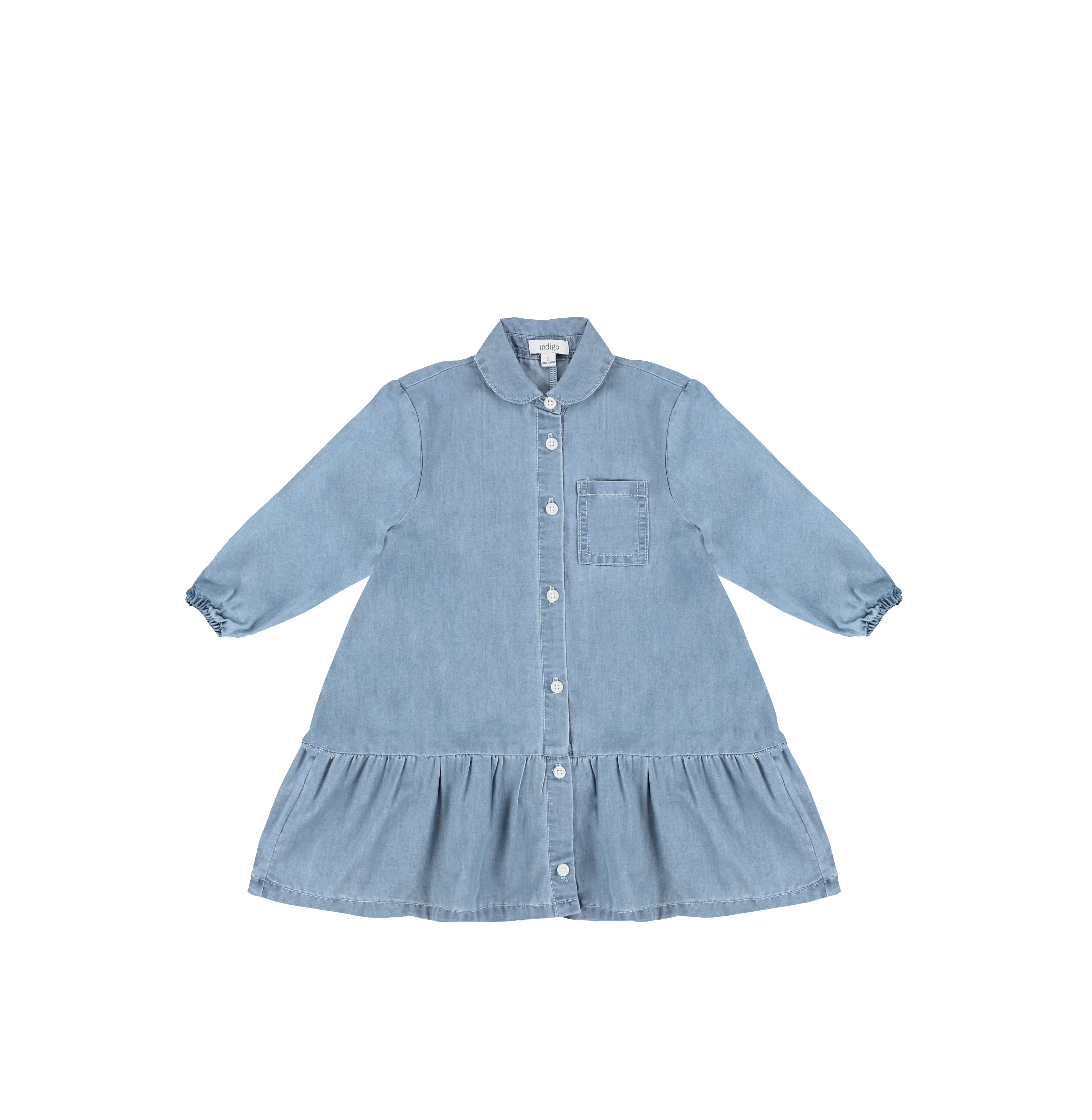 3/4 SLEEVES DROP RUFFLE POCKET DRESS - Image 2
