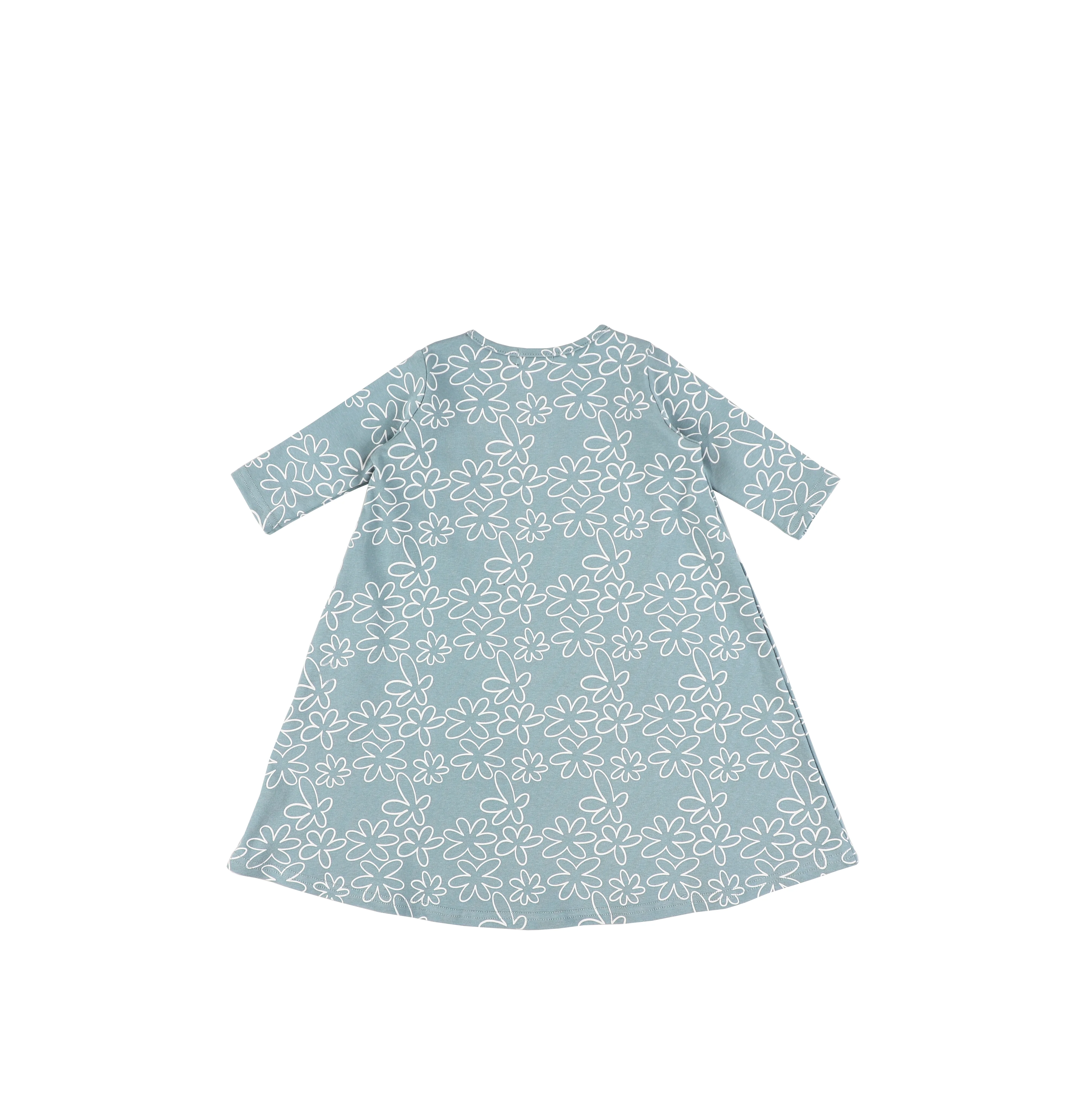 3/4 SLEEVES GEOMETRIC FLOWER DRESS - Image 3
