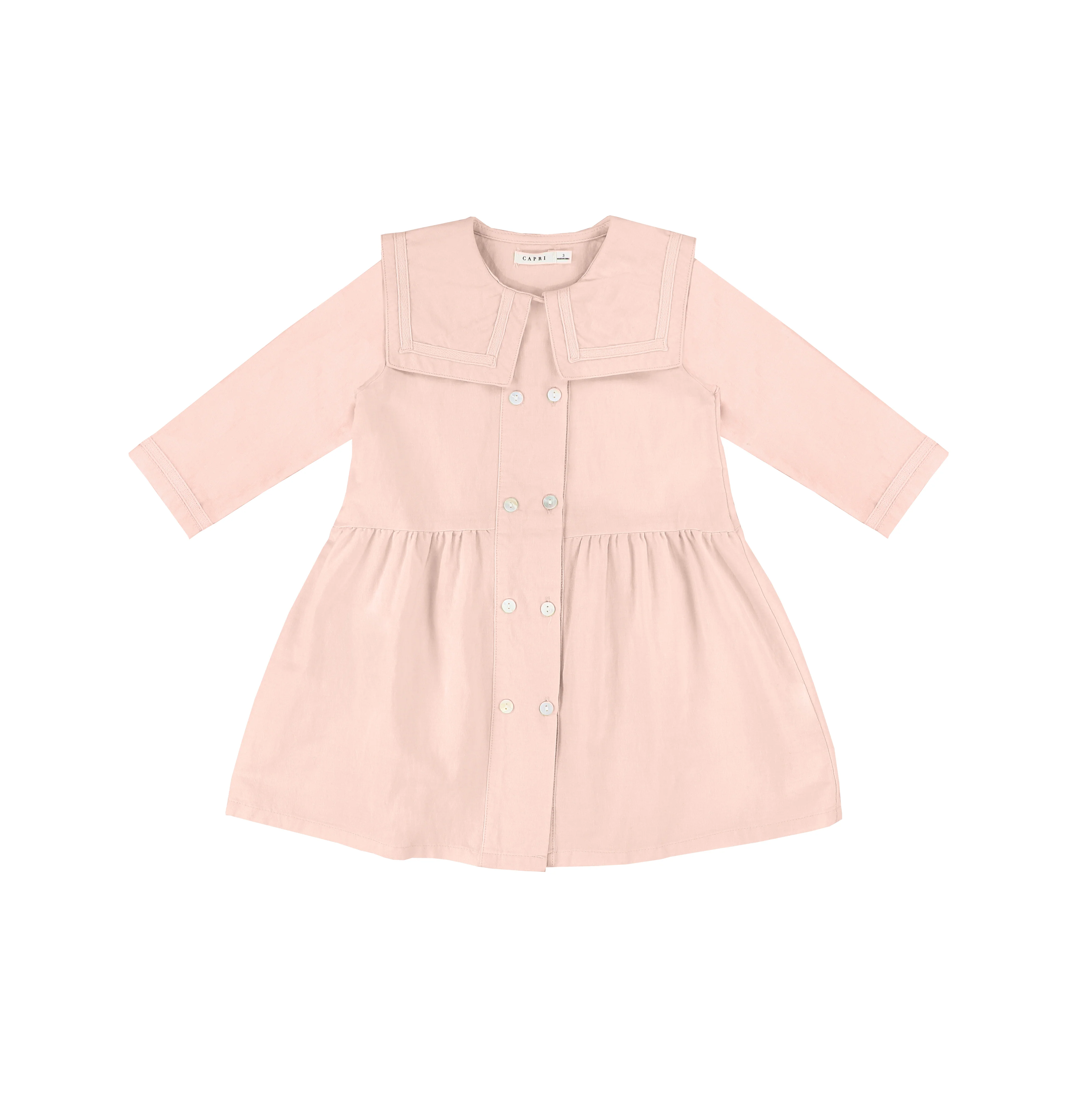 3/4 SLEEVES LINEN DOUBLE BUTTON DRESS - Image 3