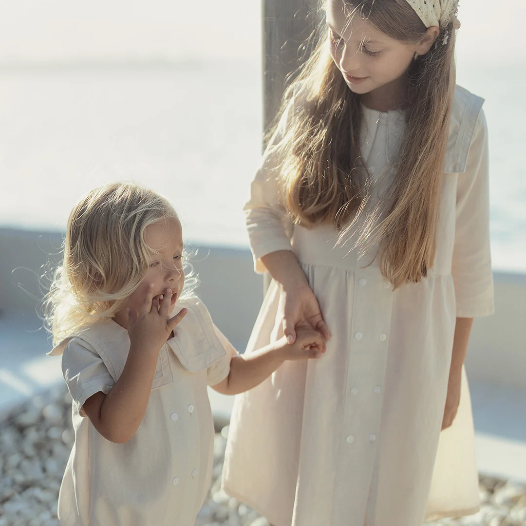 3/4 SLEEVES LINEN DOUBLE BUTTON DRESS - Image 5