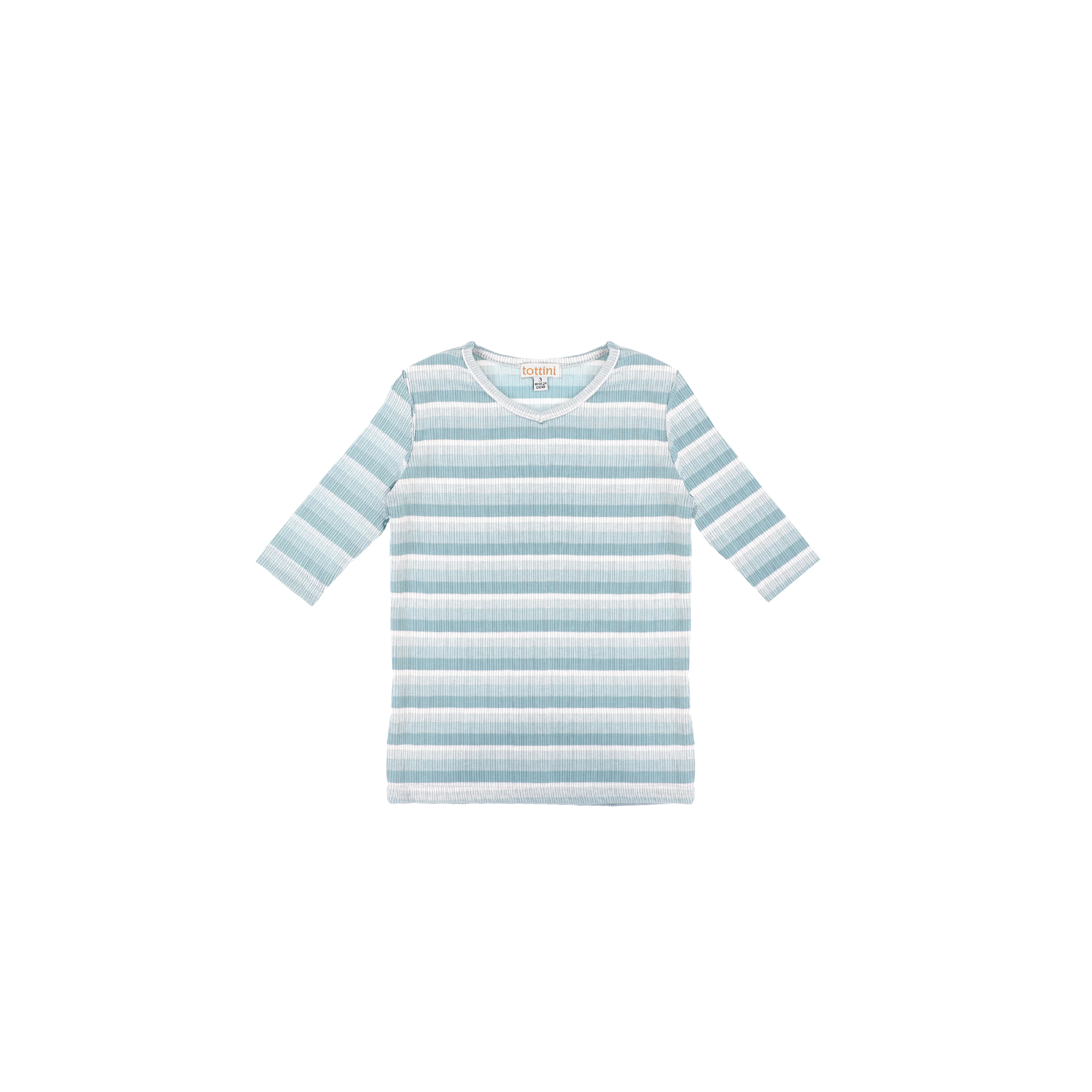 3/4 SLEEVES OMBRE STRIPE TSHIRT - Image 2