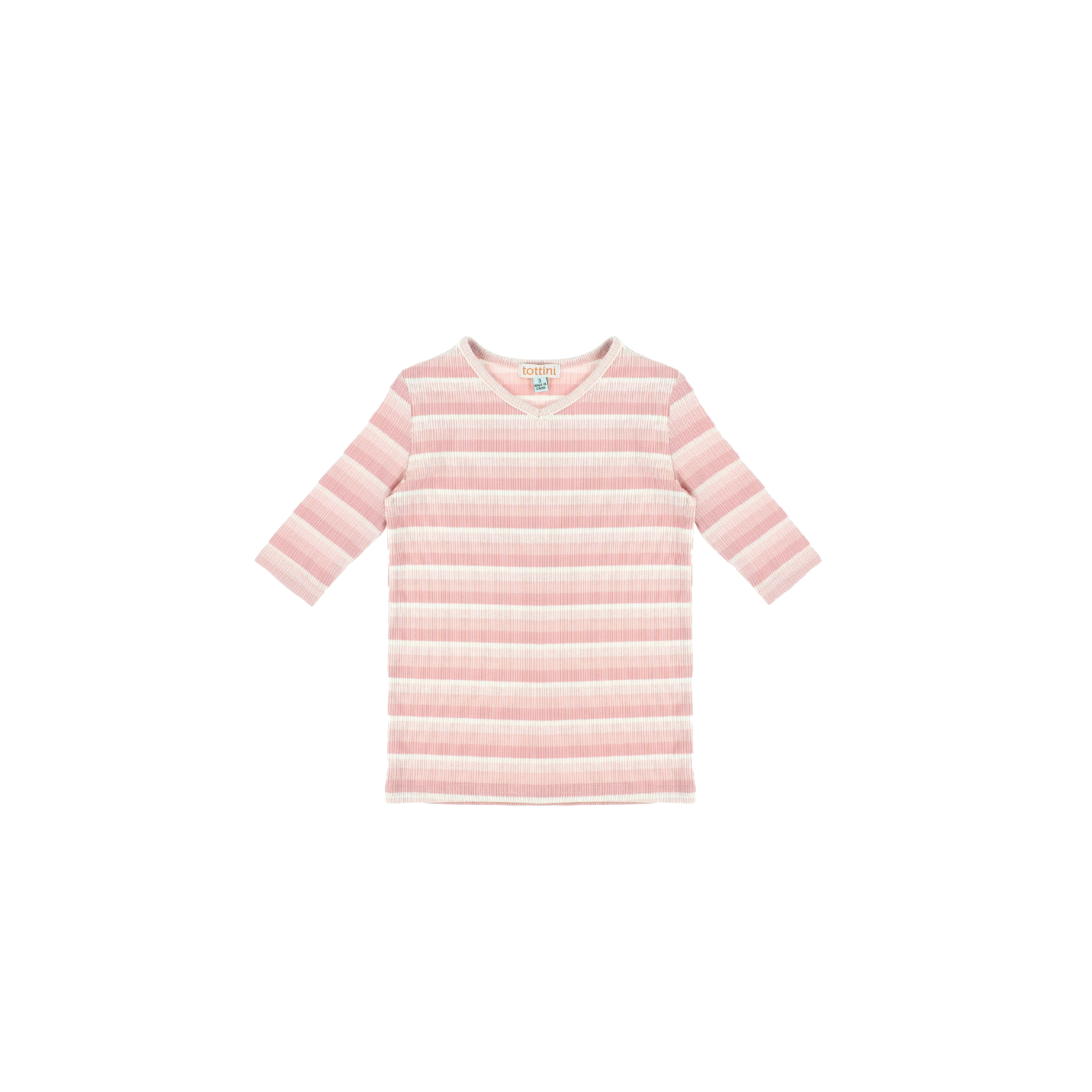 3/4 SLEEVES OMBRE STRIPE TSHIRT - Image 3