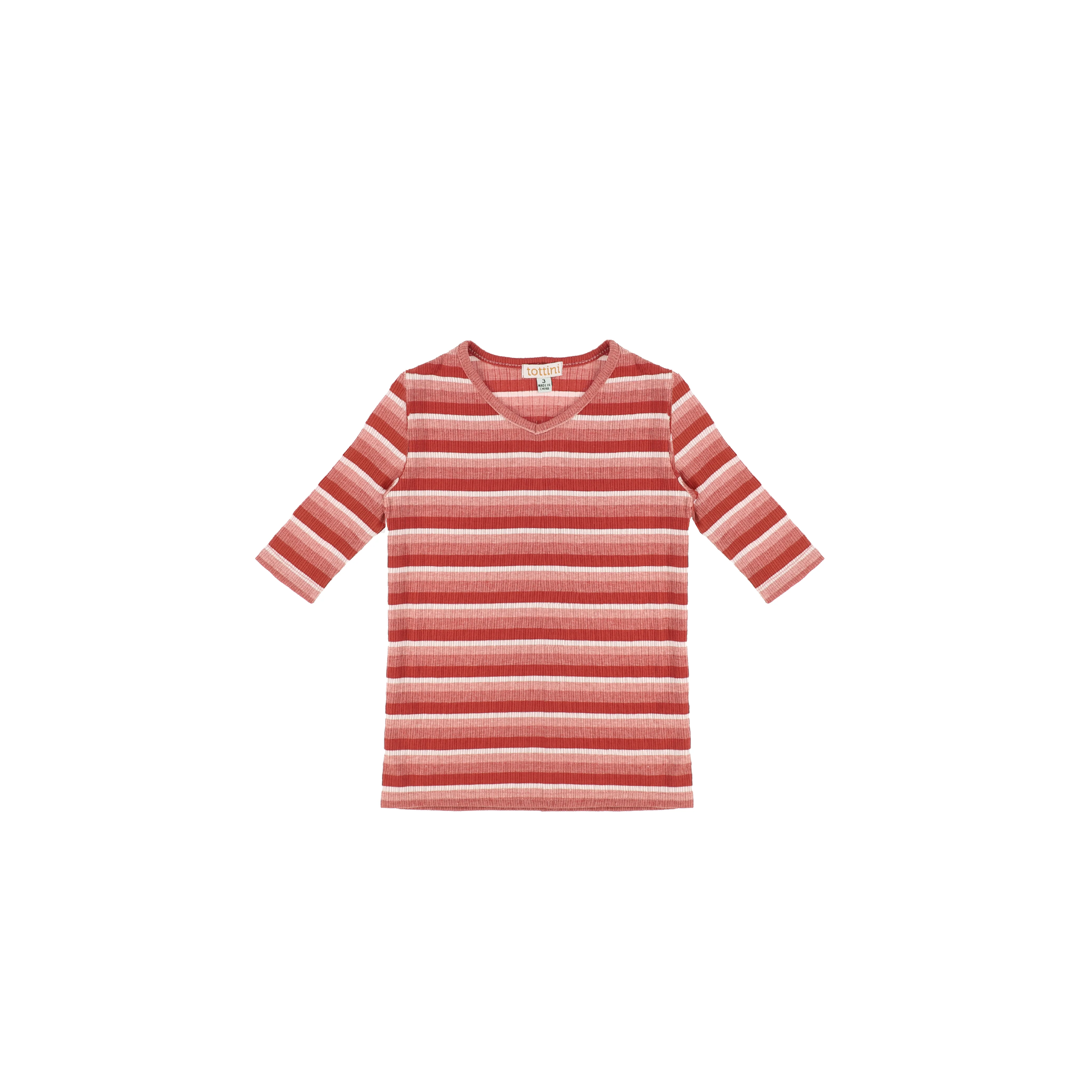 3/4 SLEEVES OMBRE STRIPE TSHIRT - Image 4