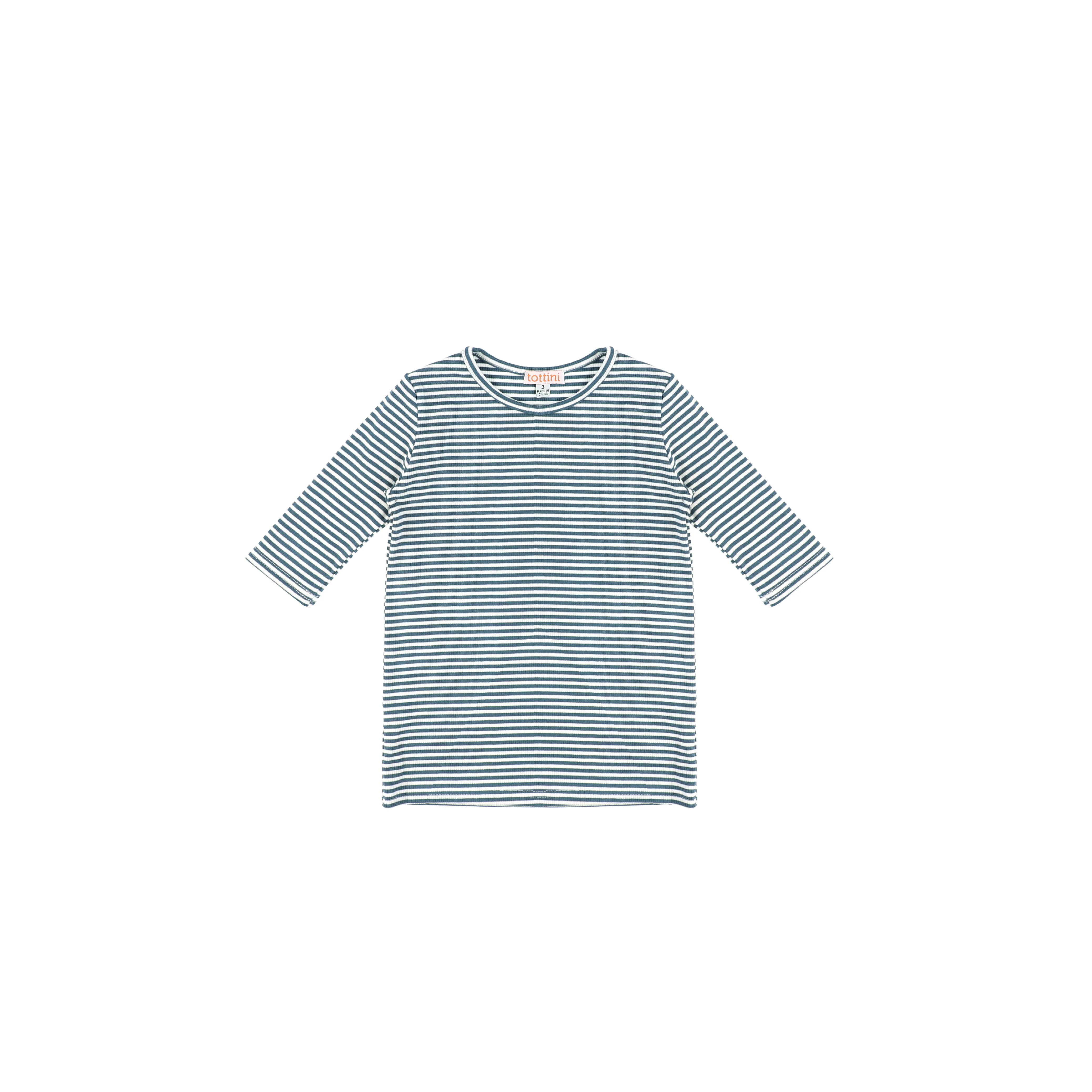3/4 SLEEVES RIBBED STRIPED TSHIRT - Image 2