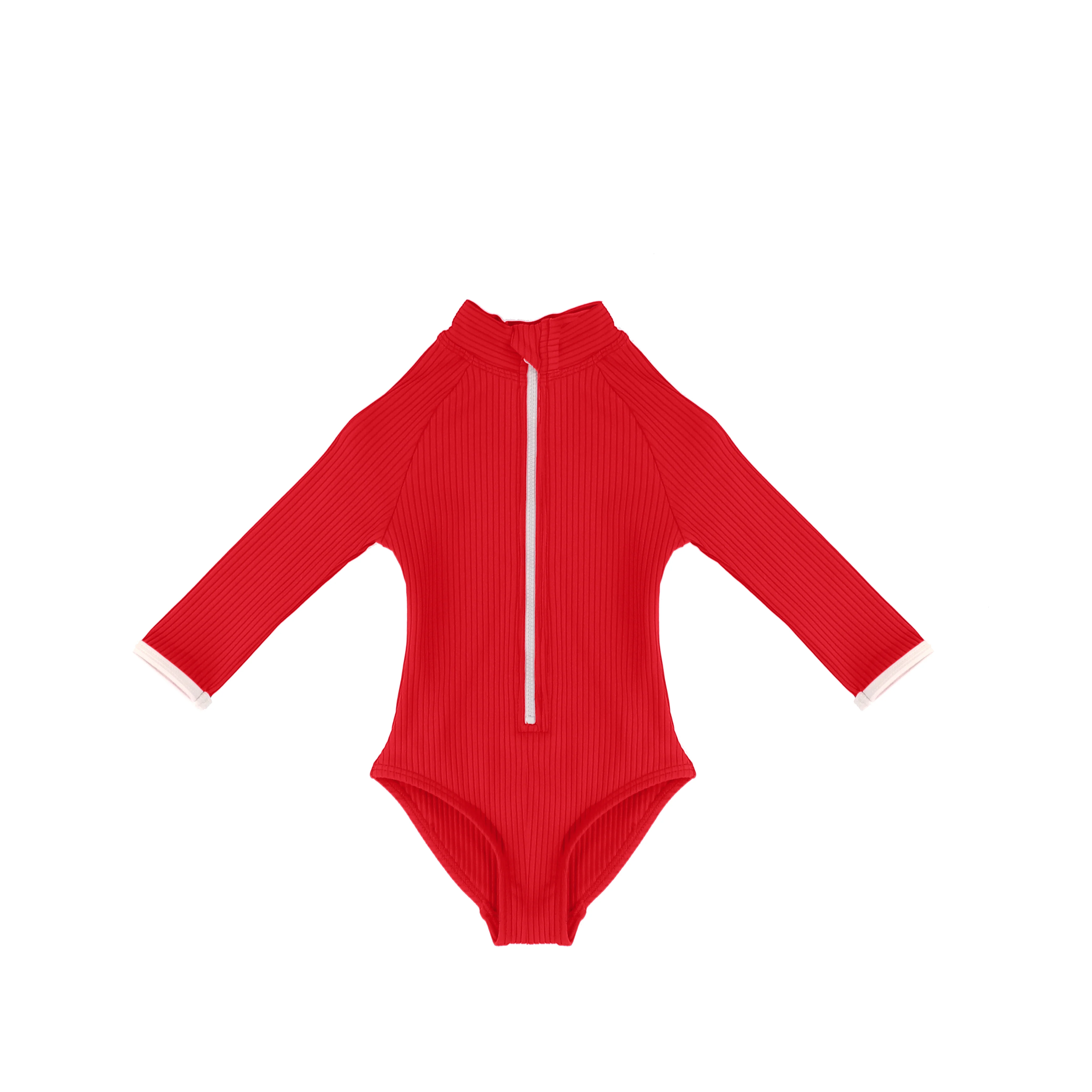 3/4 SLEEVES RIBBED TRIM BATHING SUIT - Image 2