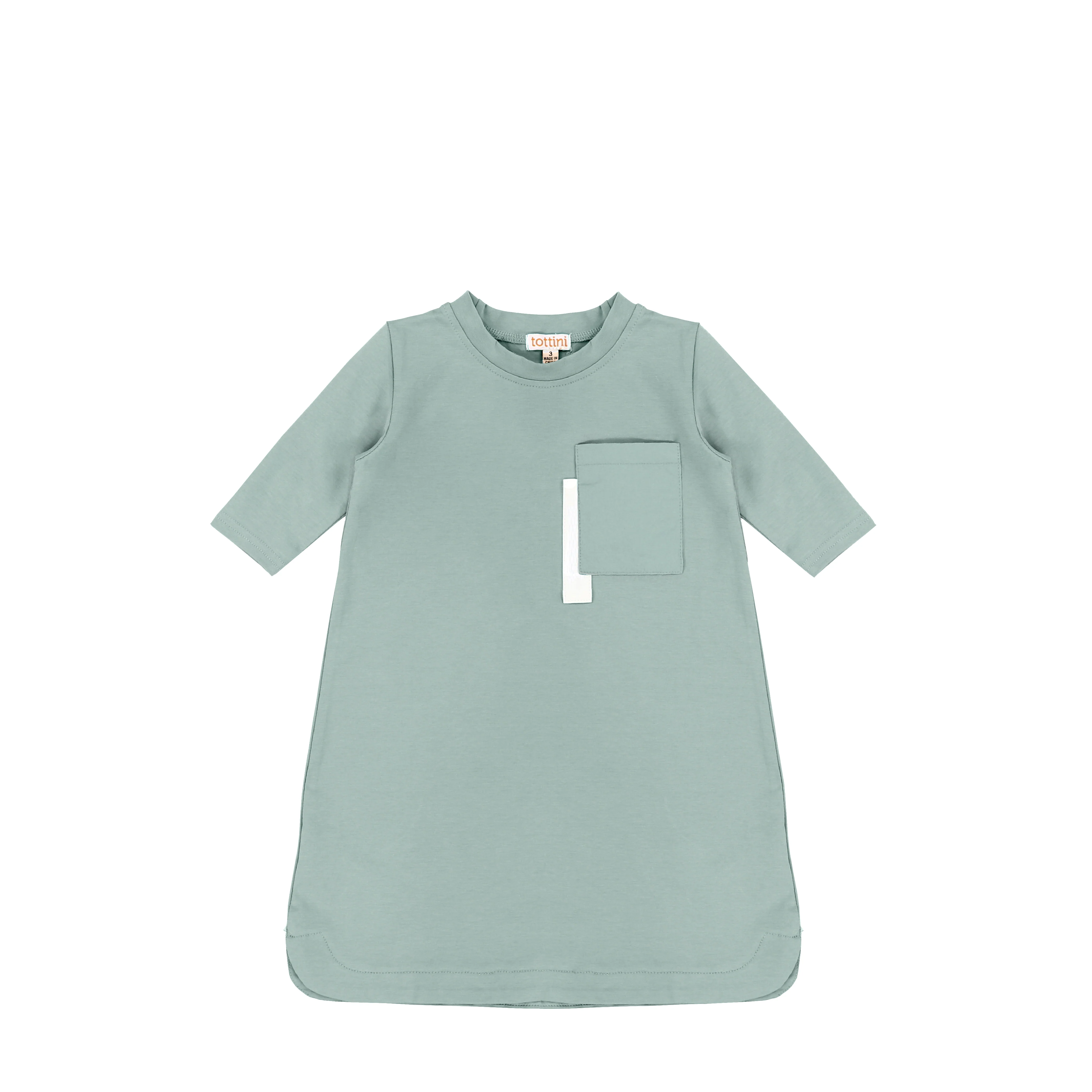 3/4 SLEEVES ROUNDED EDGE DRESS