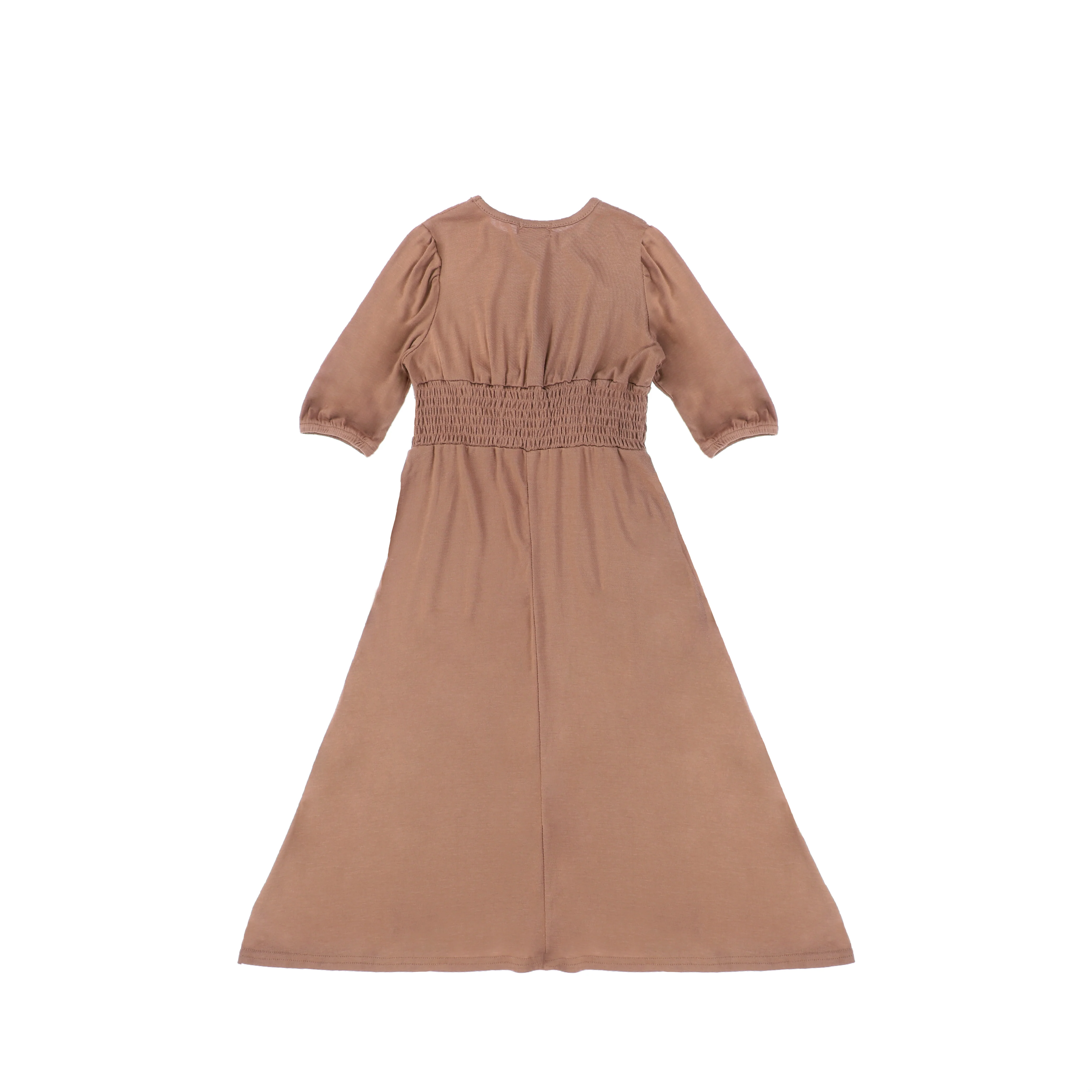 3/4 SLEEVES SMOCKED WAIST MAXI DRESS - Image 4