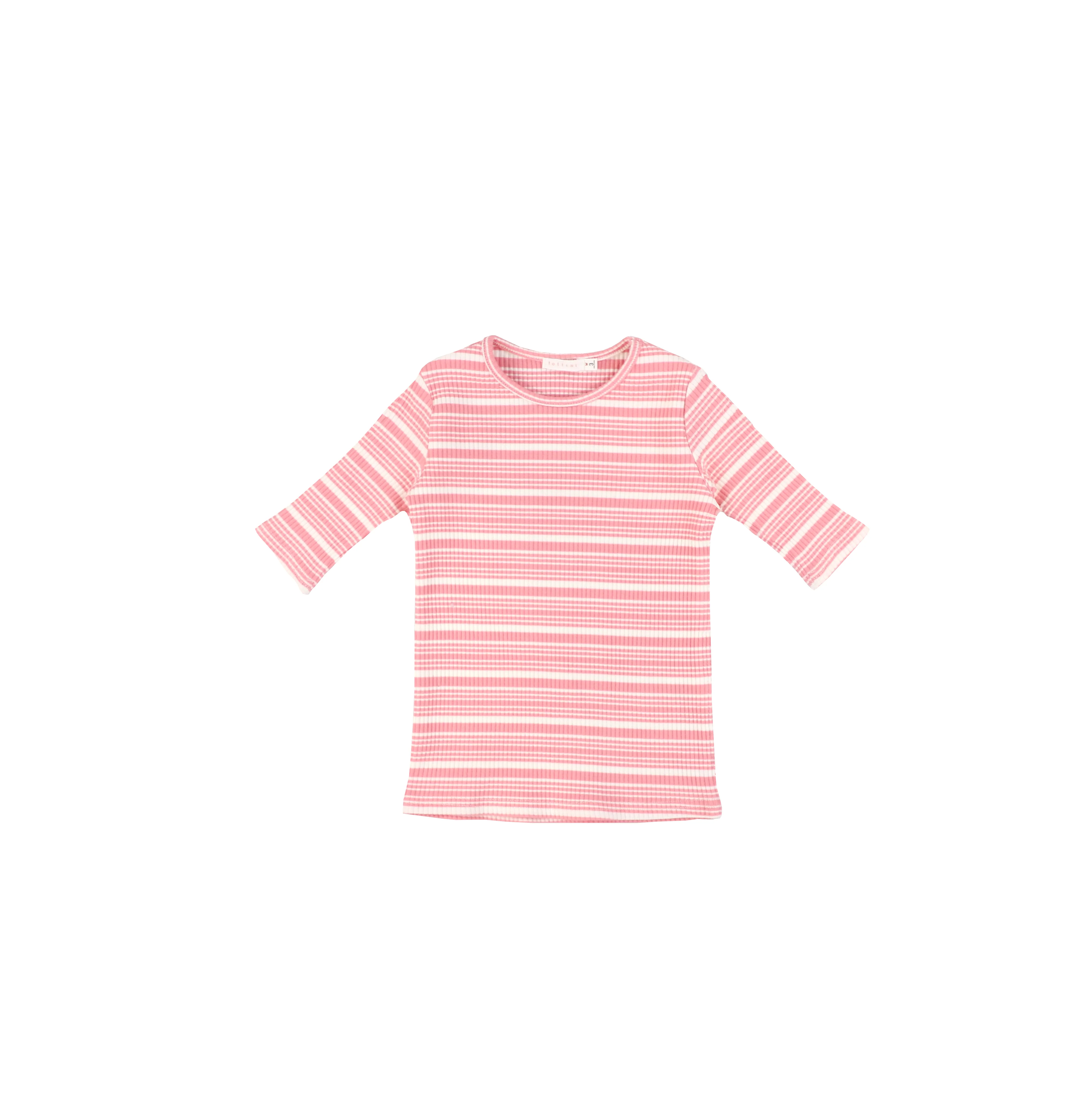 3/4 SLEEVES STRIPED RIBBED TSHIRT - Image 3