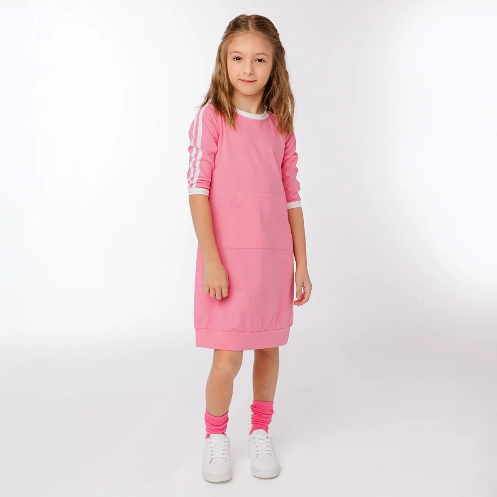3/4 SLEEVES VARSITY STRIPE DRESS - Image 4