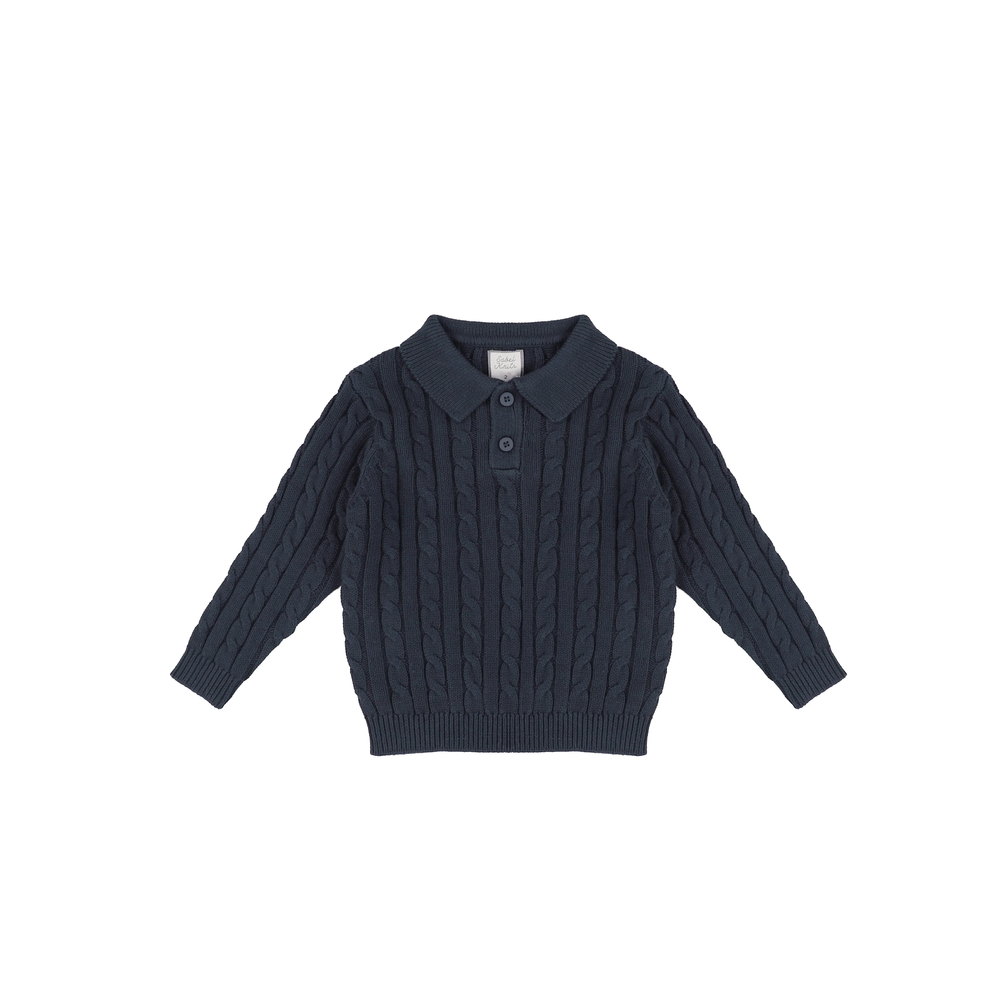 CABLED KNIT POLO - Image 2