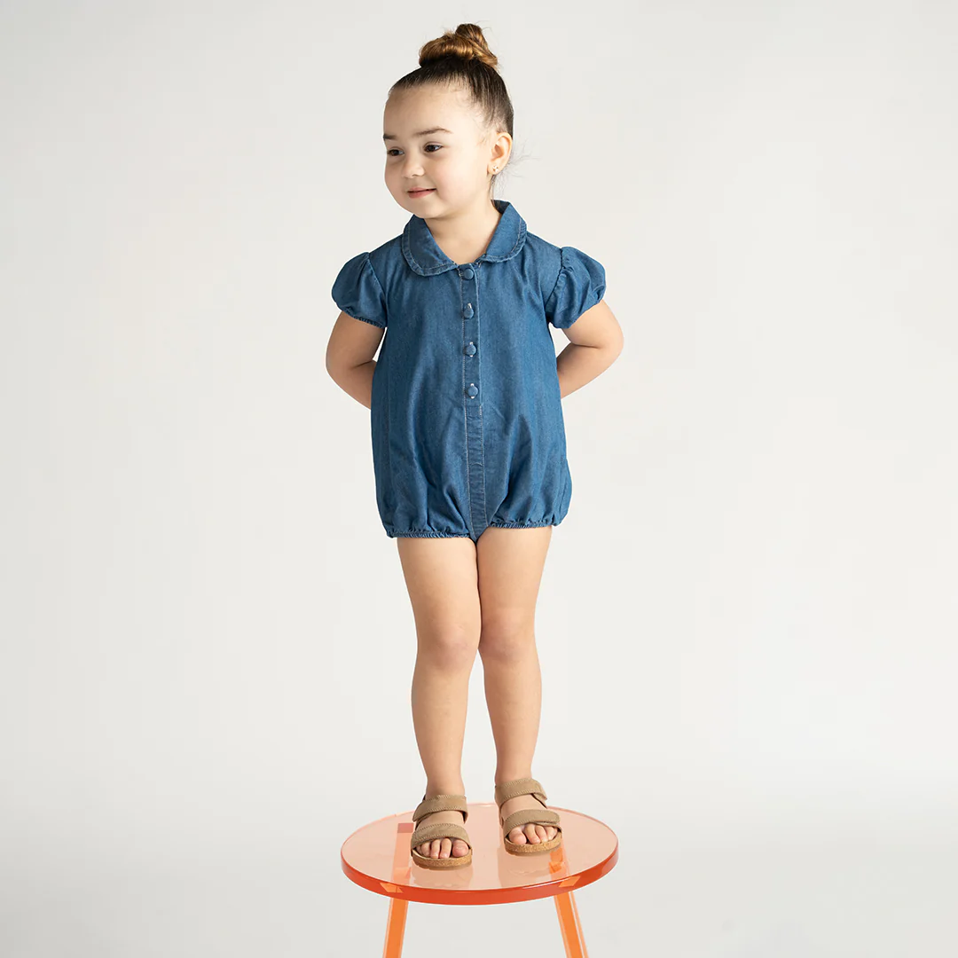 CHAMBRAY COLLAR ROMPER - Image 4