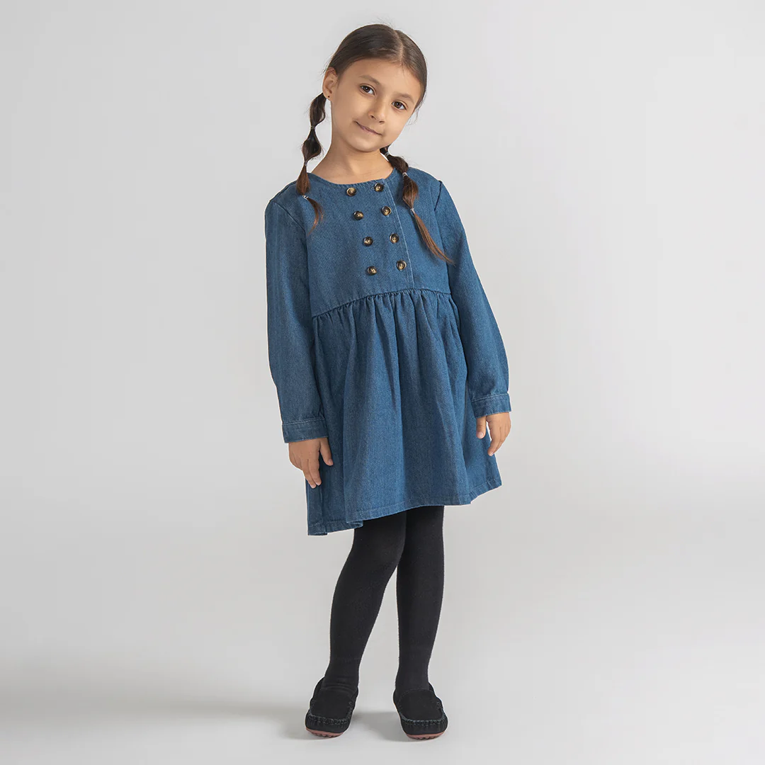 DENIM BUTTON DRESS - Image 3