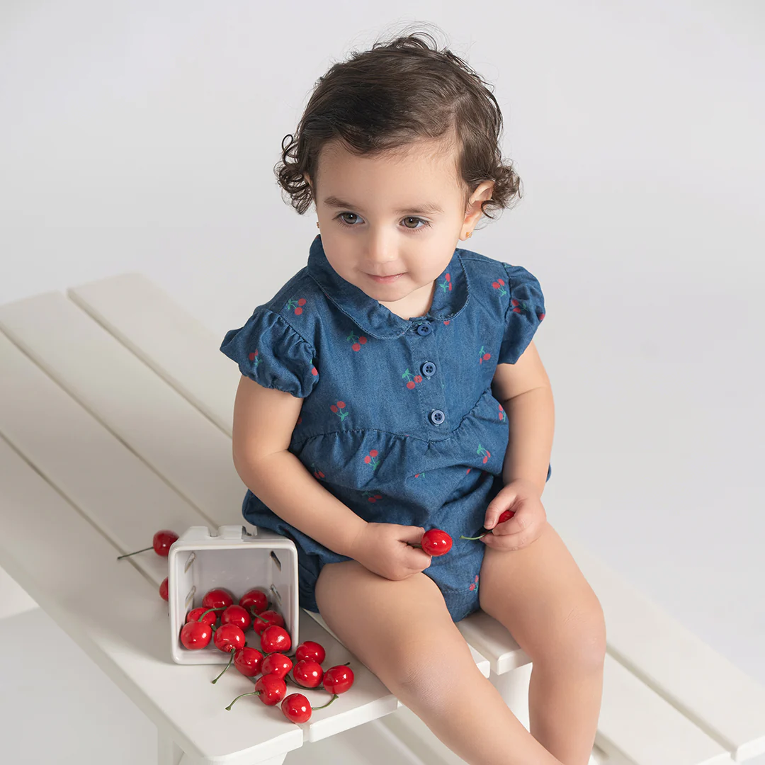 DENIM CHERRY ROMPER - Image 3
