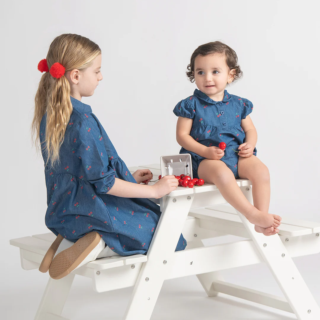 3/4 SLEEVES DENIM CHERRY DRESS - Image 4