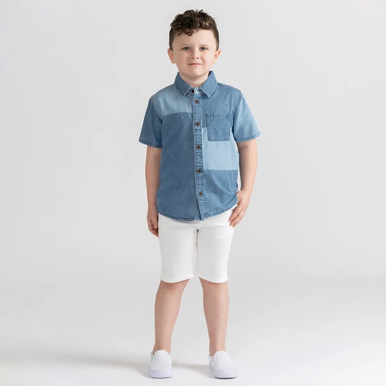 DENIM COLORBLOCK SHIRT - Image 3