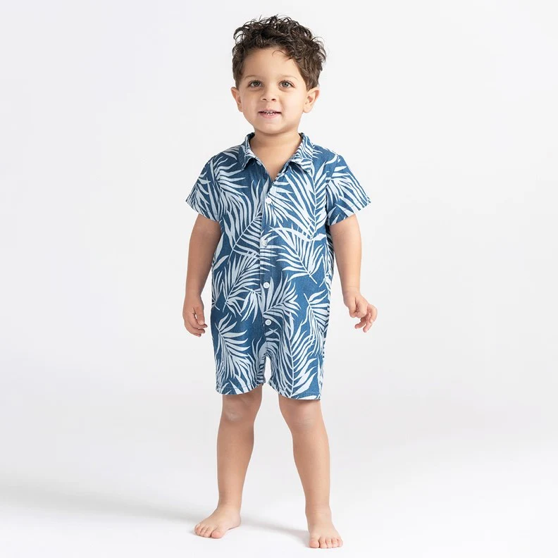 DENIM PALM LEAF ROMPER - Image 3