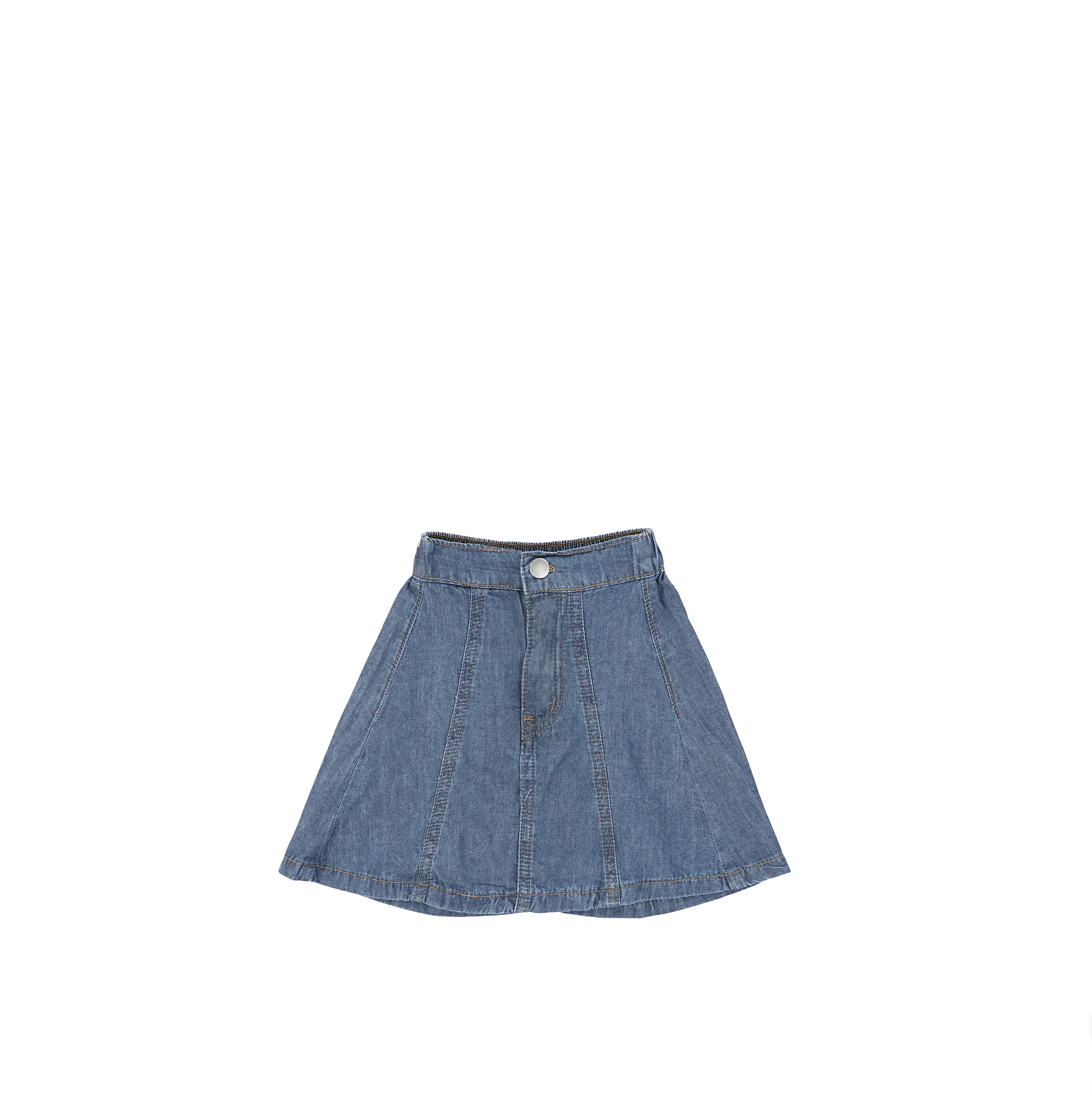 DENIM PANELED ALINE SKIRT - Image 2