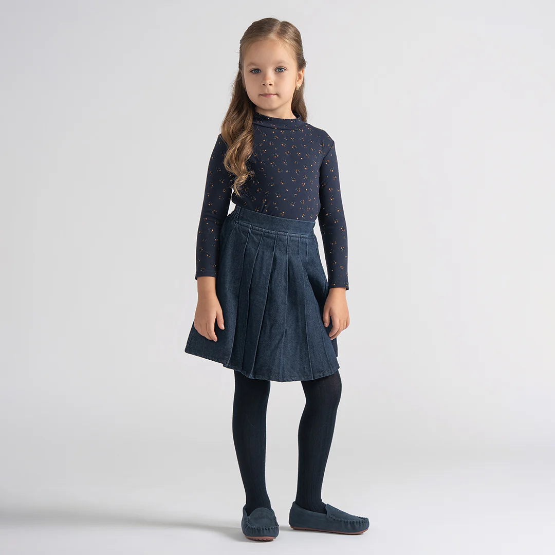 DENIM PLEATED SKIRT - Image 4