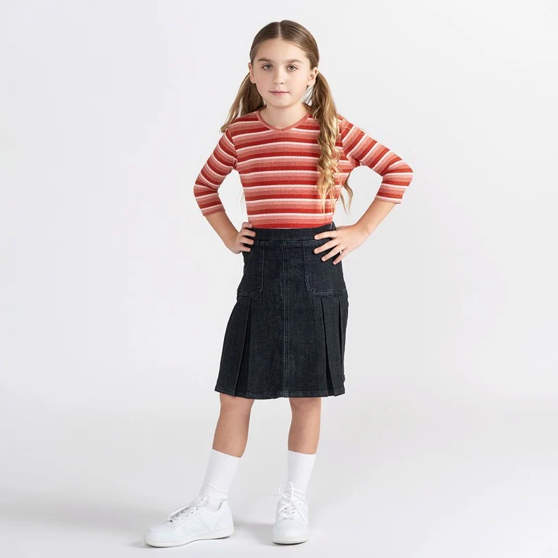 DENIM PLEATED SKIRT - Image 4