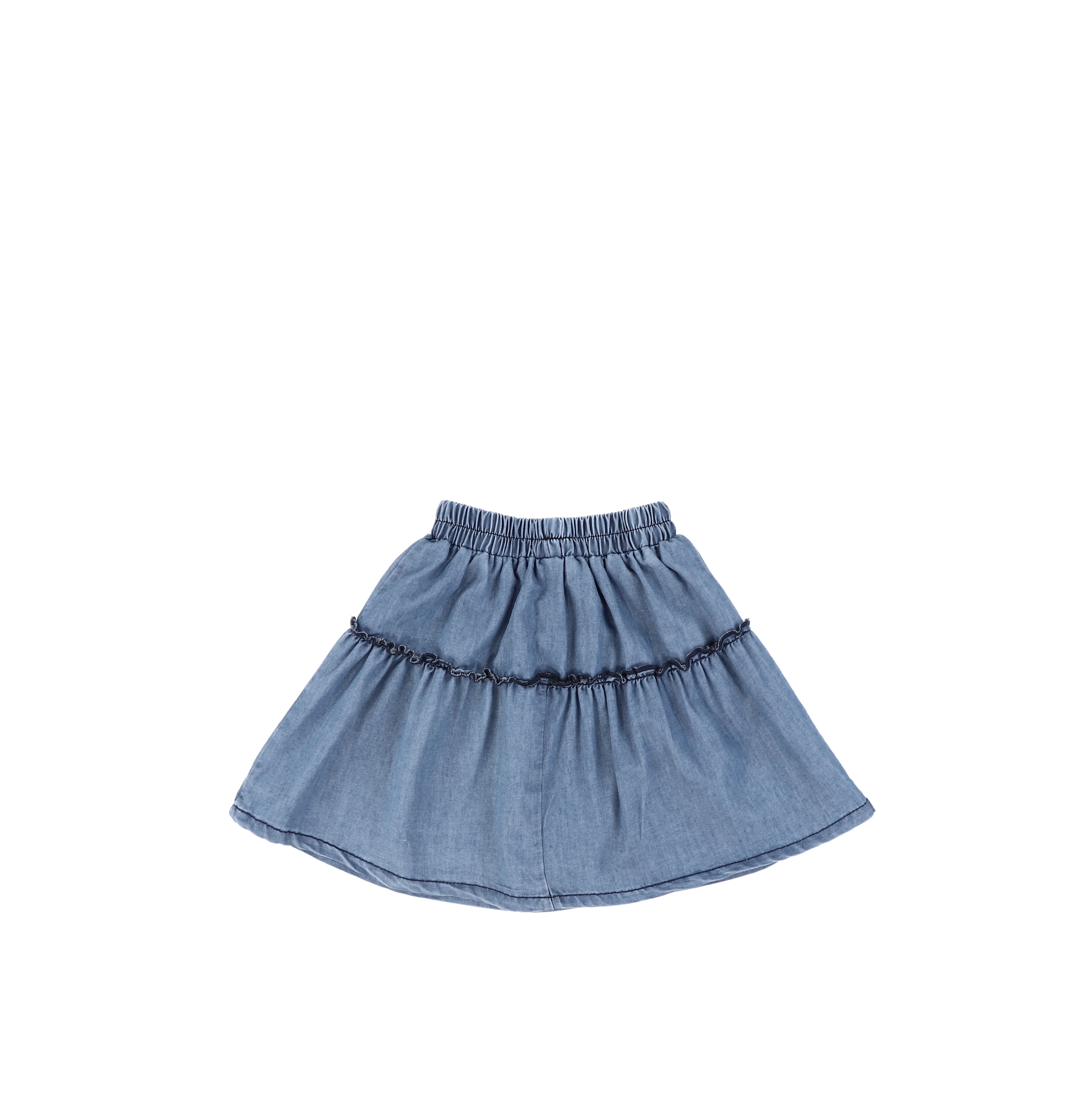 DENIM RUFFLE SKIRT - Image 2