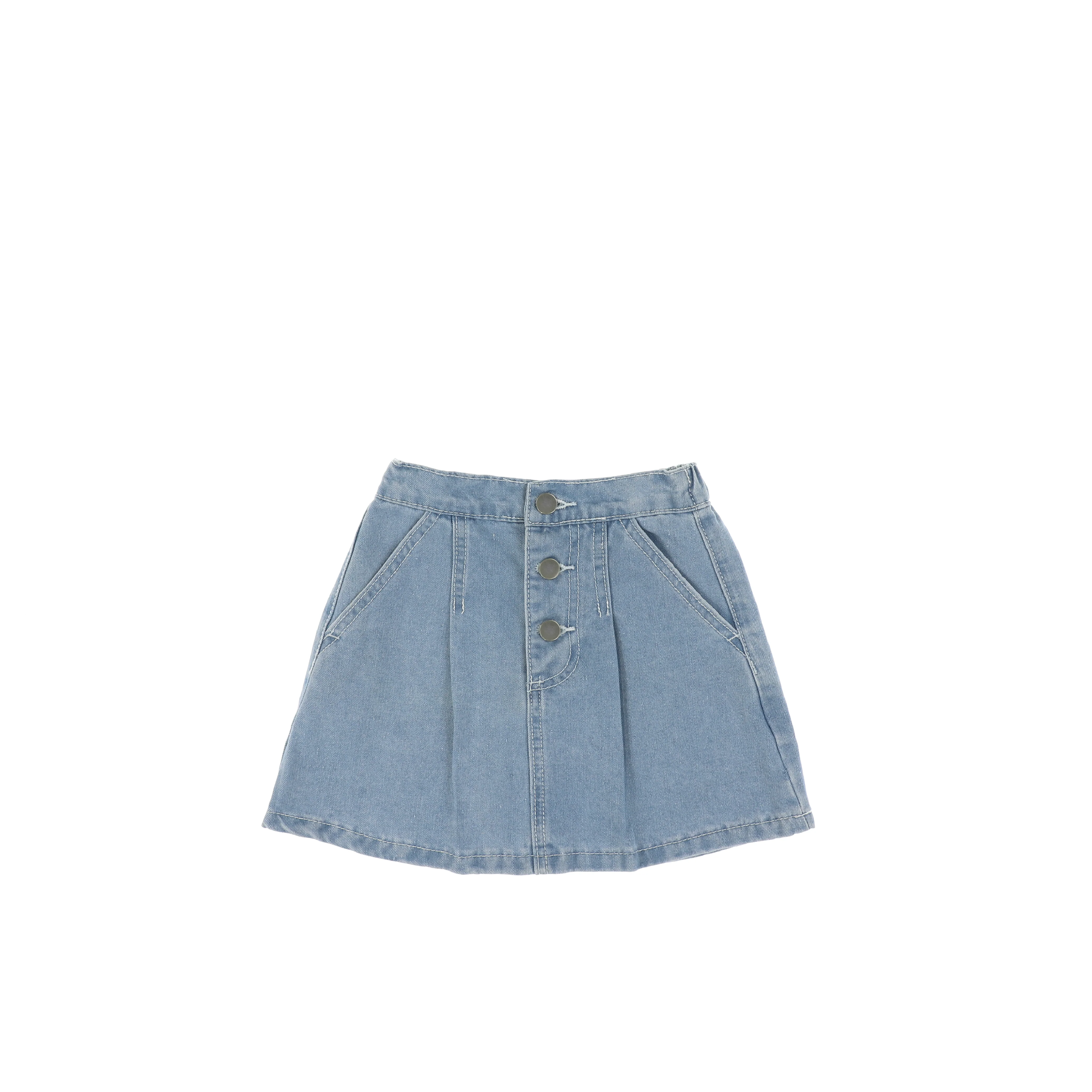 DENIM STITCHED BUTTON SKIRT - Image 2