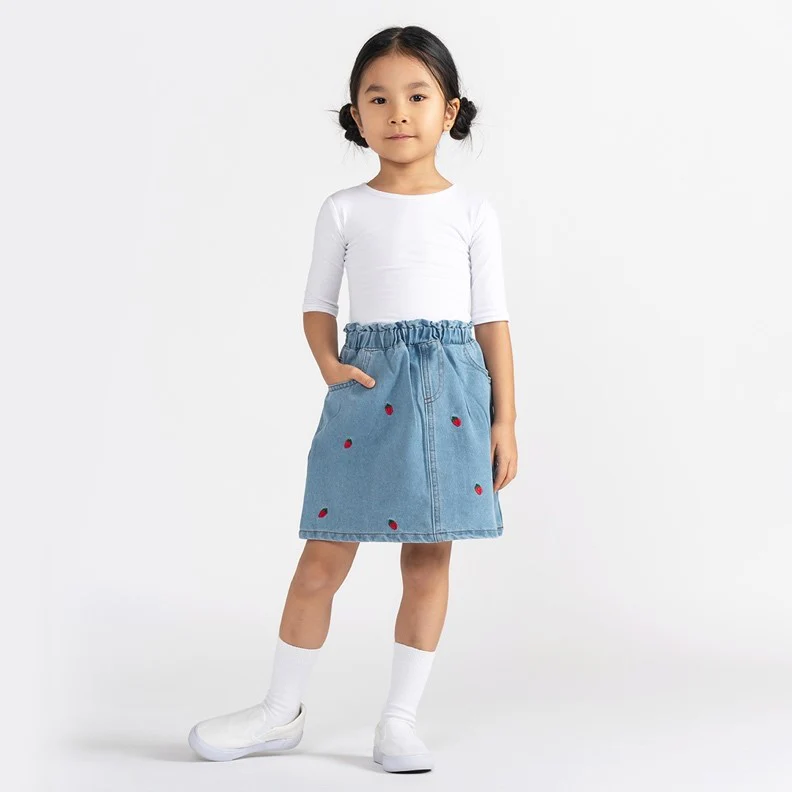 DENIM STRAWBERRY SKIRT - Image 3