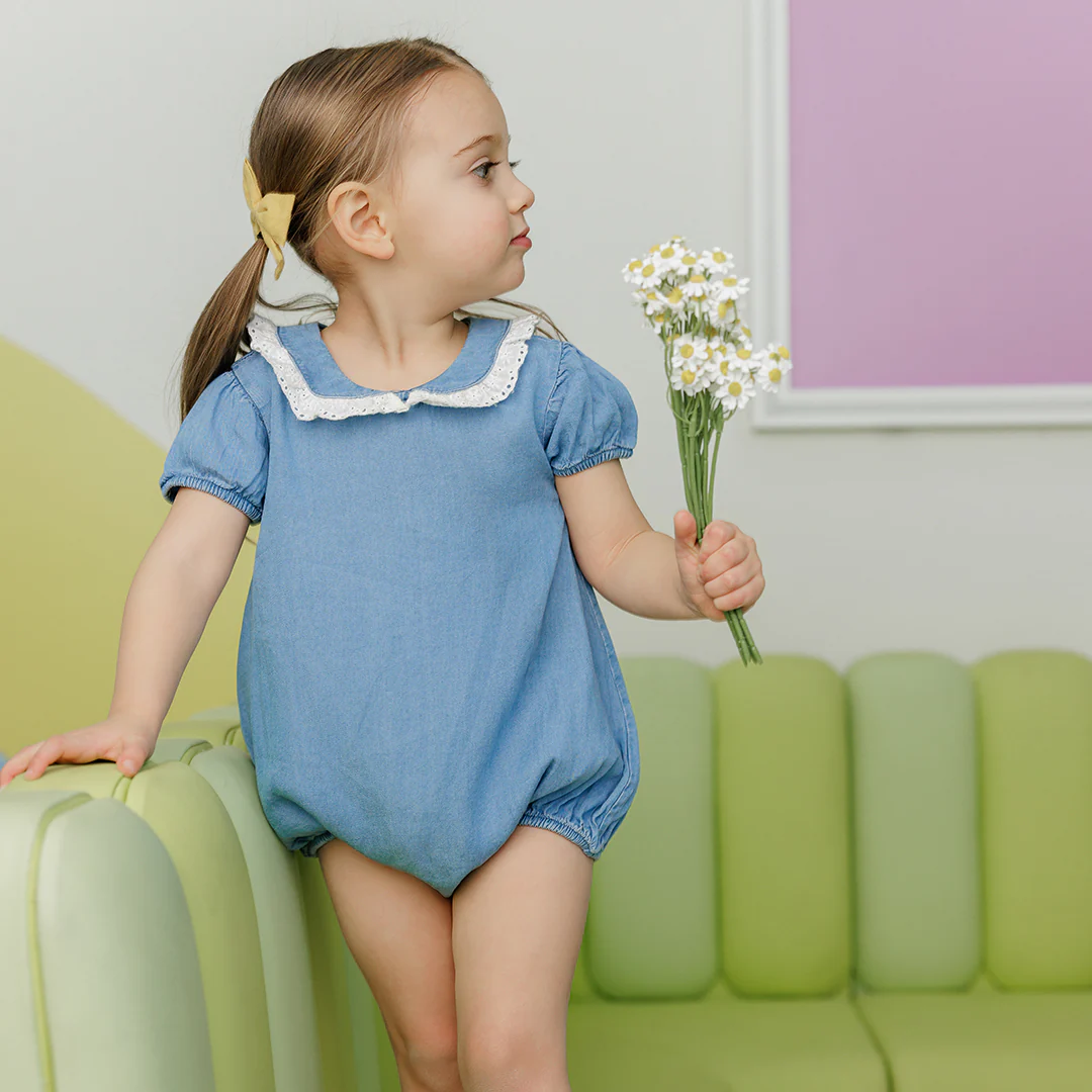 EYELET TRIM COLLAR ROMPER - Image 3