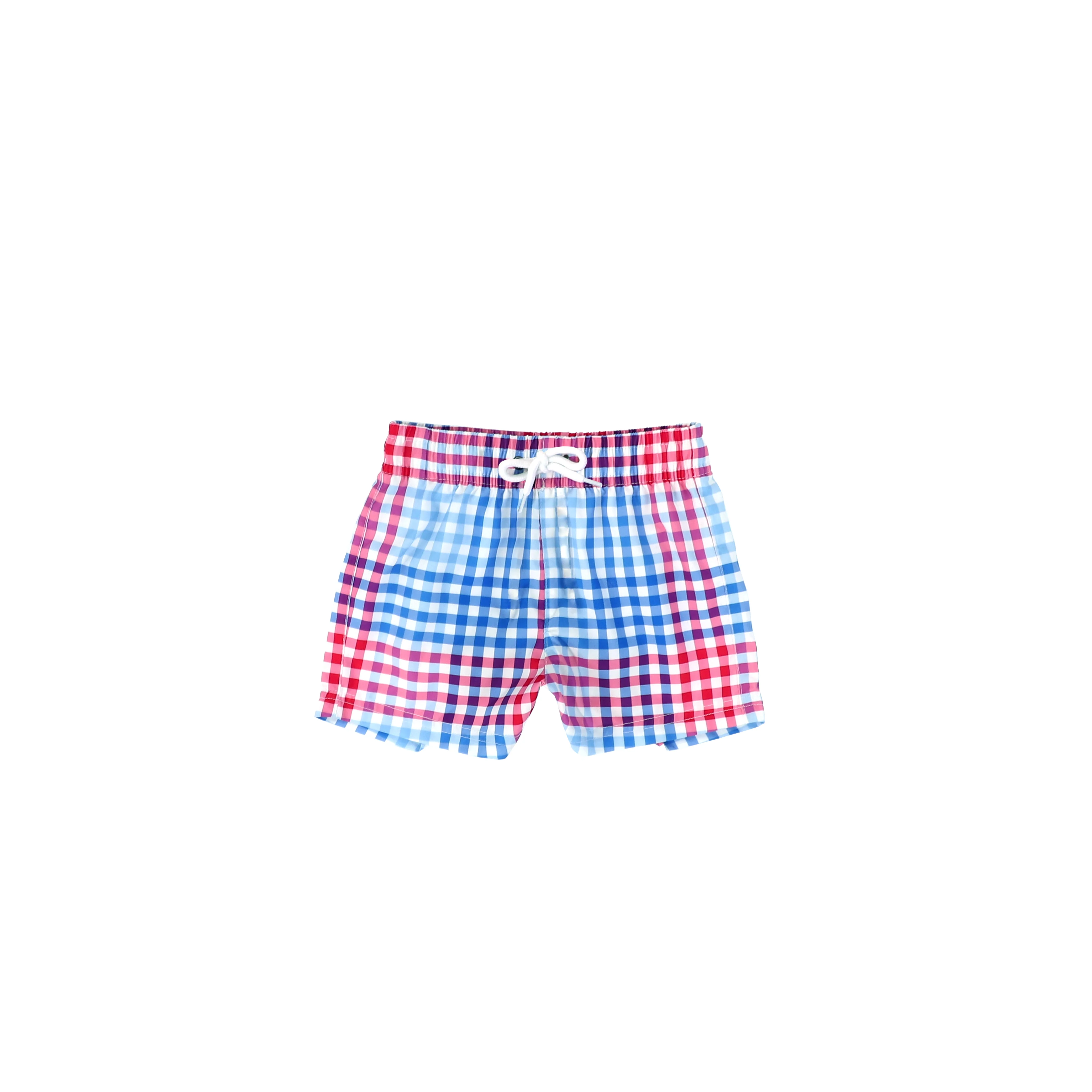 GINGHAM PRINT SWIM SHORTS