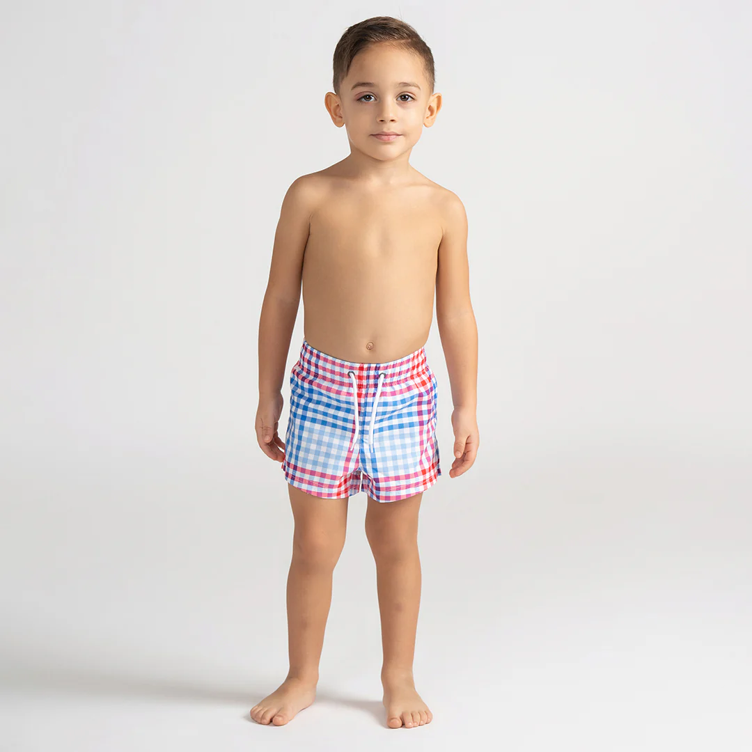 GINGHAM PRINT SWIM SHORTS - Image 3