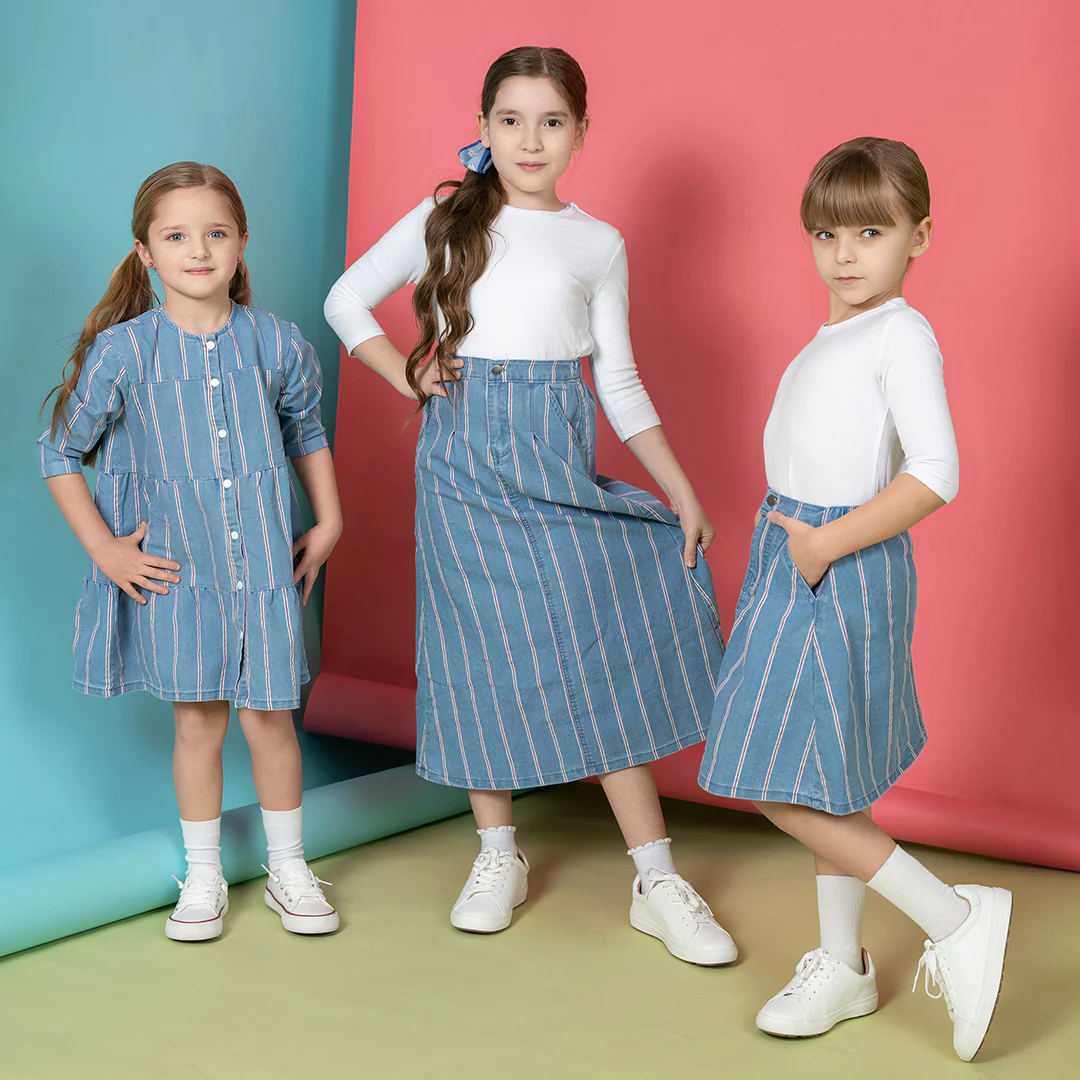 3/4 SLEEVES RED STRIPE TIERED DRESS - Image 4