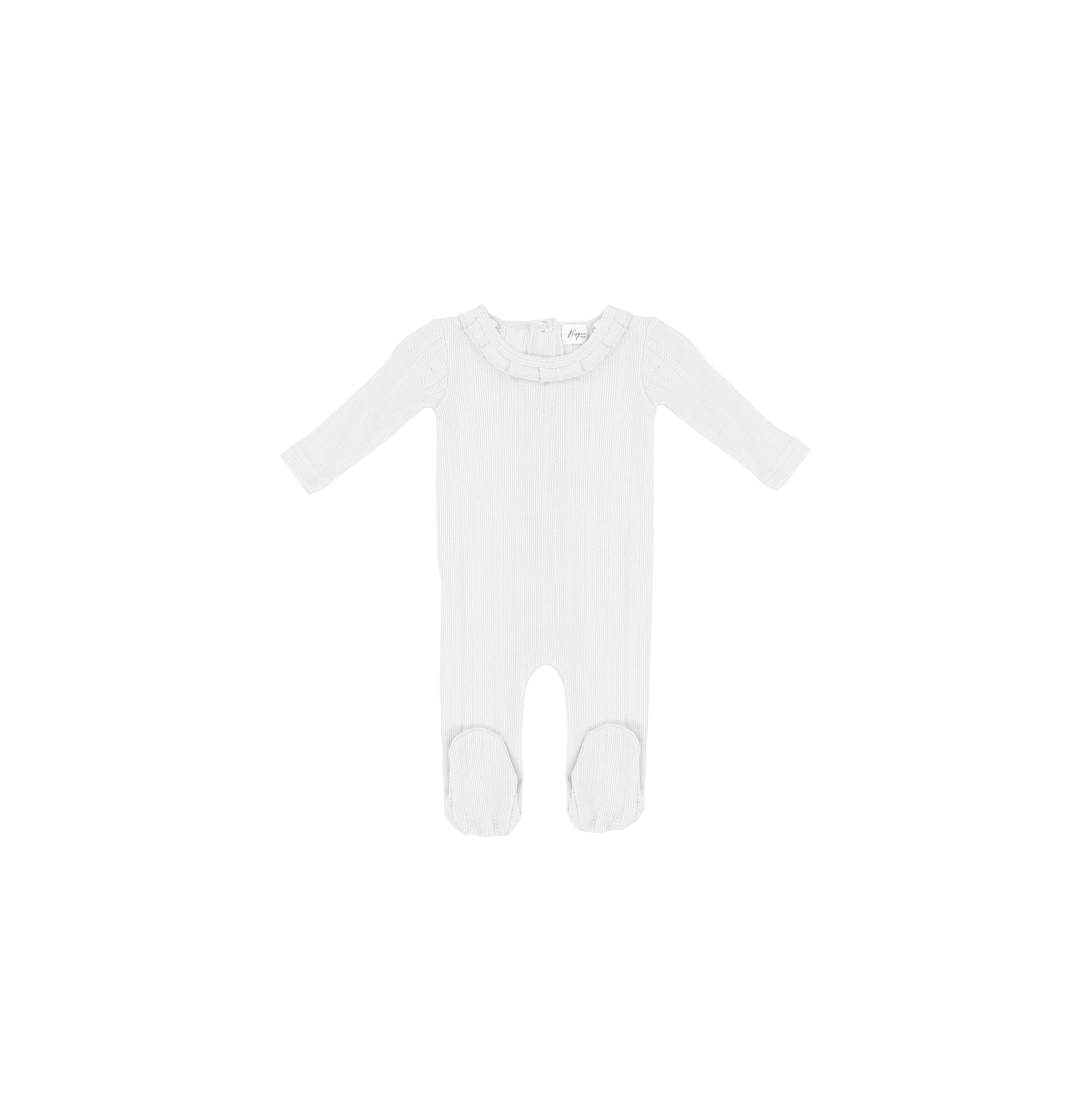 RUFFLE COLLAR POINTELLE FOOTIE - Image 3