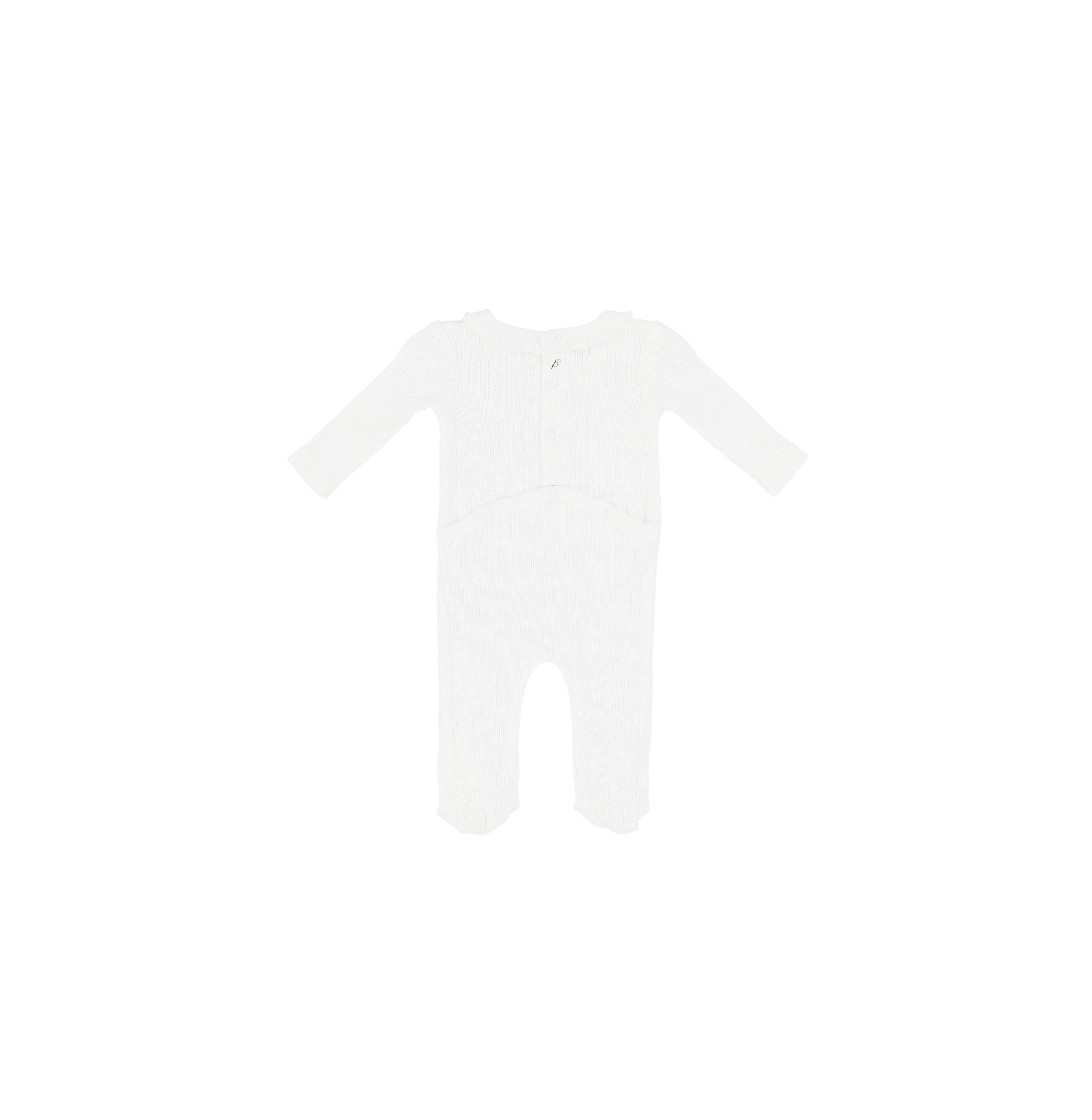 RUFFLE COLLAR POINTELLE FOOTIE - Image 4