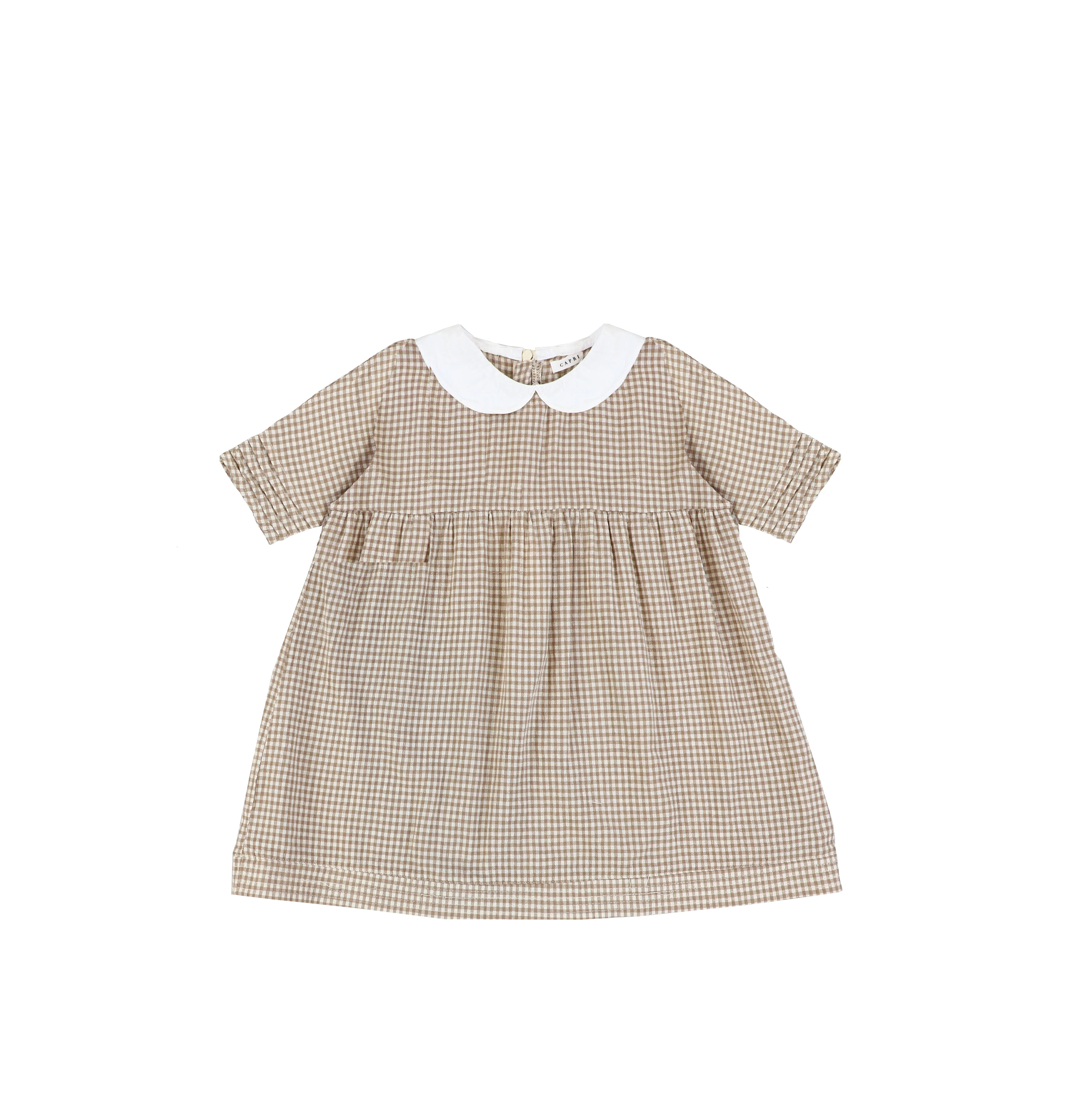 SHORT SLEEVES COLLARED GINGHAM DRESS - Image 3