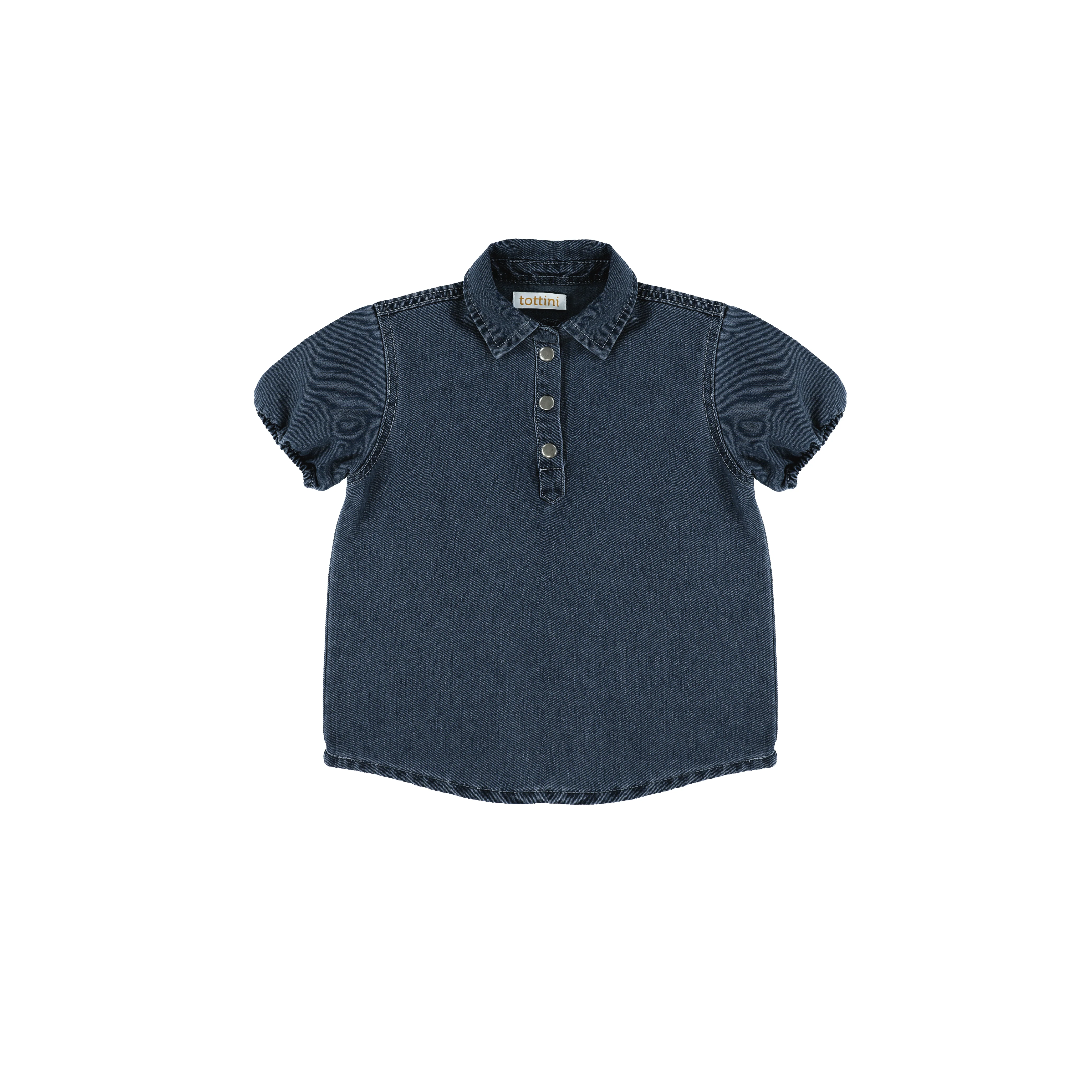 SHORT SLEEVES DENIM STITCHED SHIRT