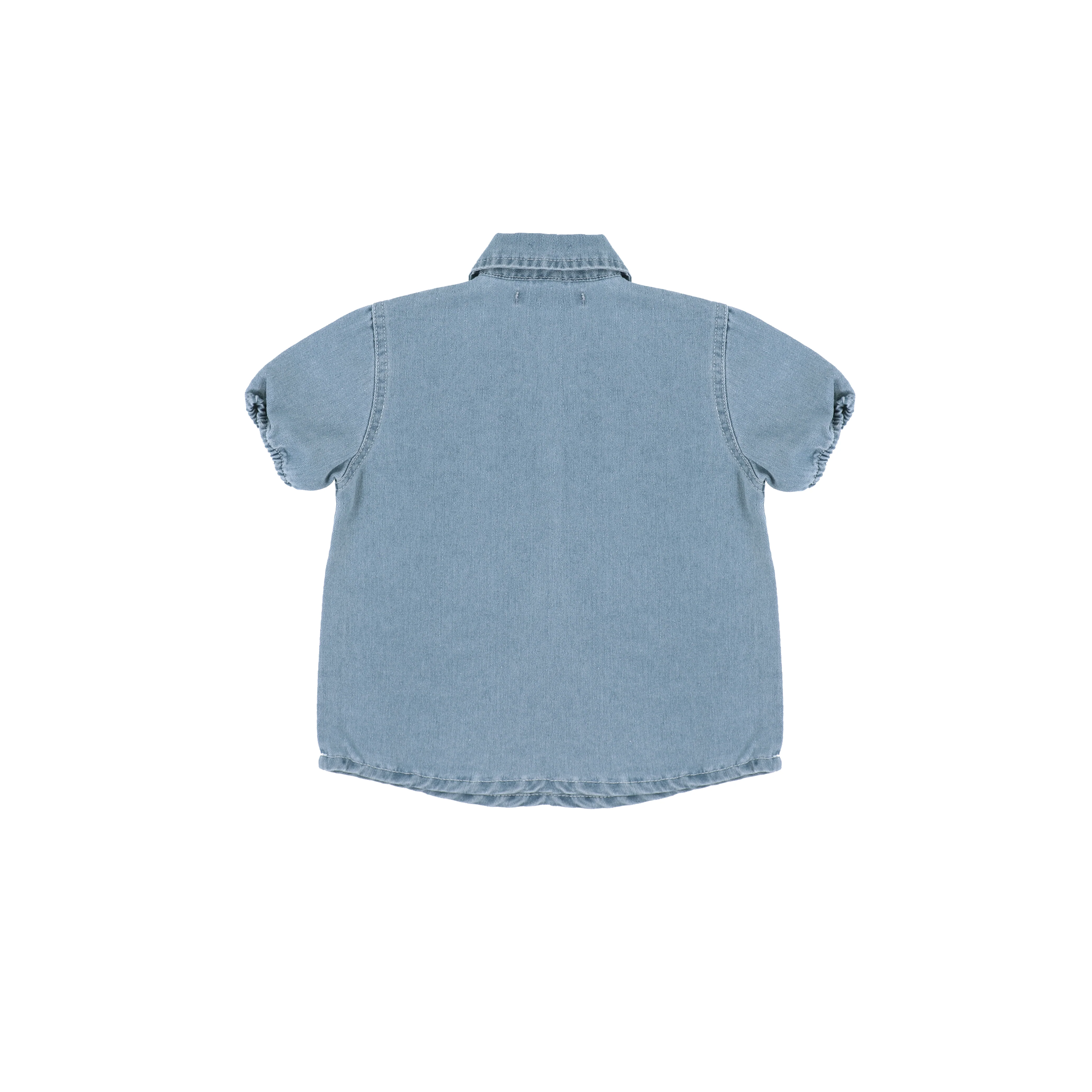 SHORT SLEEVES DENIM STITCHED SHIRT - Image 3