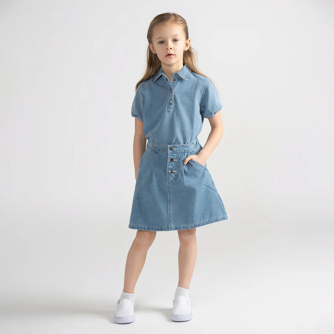 SHORT SLEEVES DENIM STITCHED SHIRT - Image 4