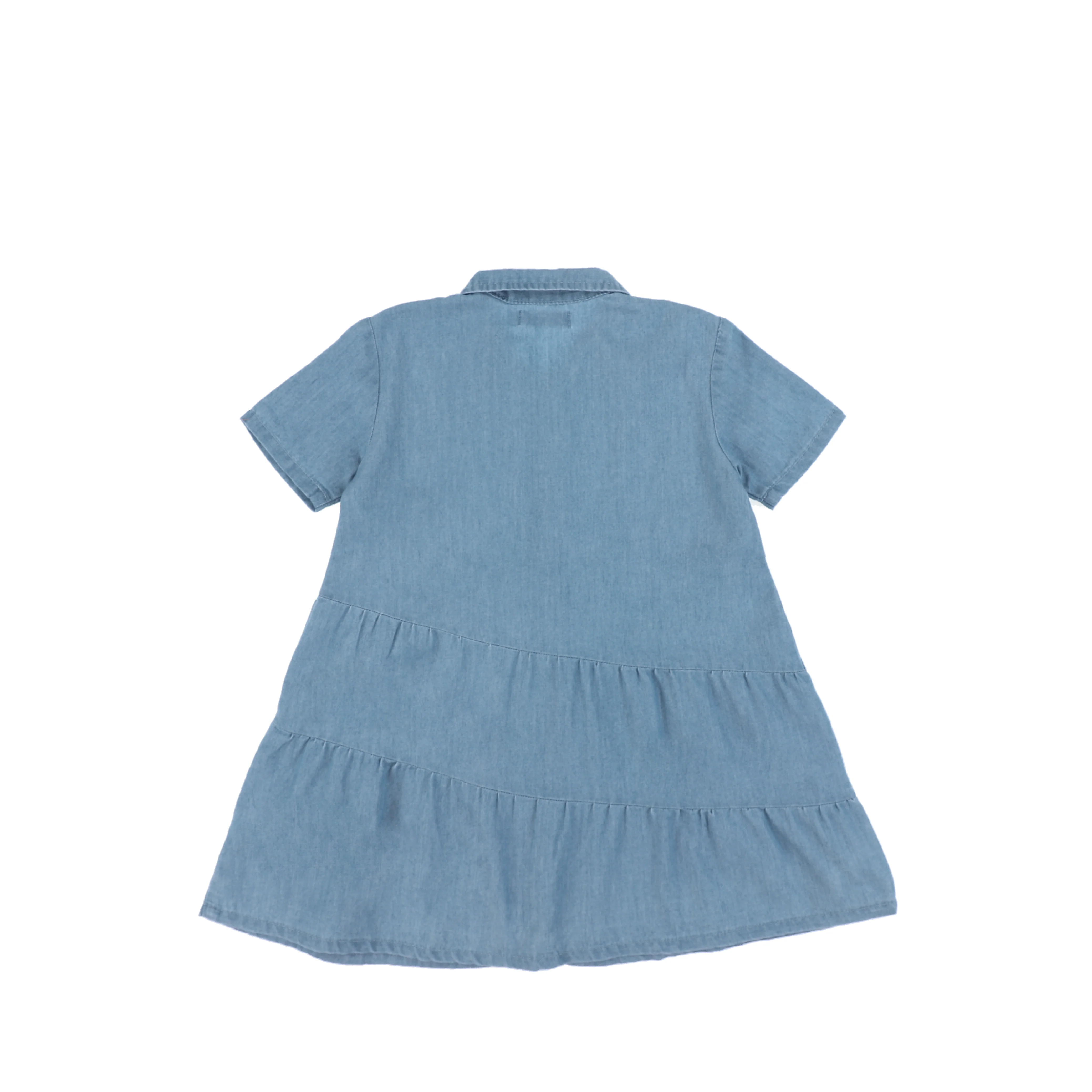 SHORT SLEEVES DENIM TIERED DRESS - Image 3
