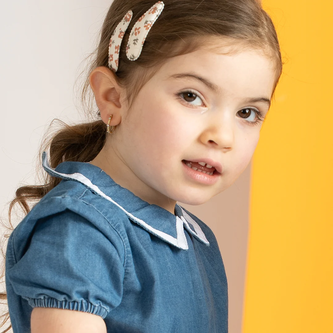 SHORT SLEEVES DENIM TRIM COLLAR TOP - Image 4