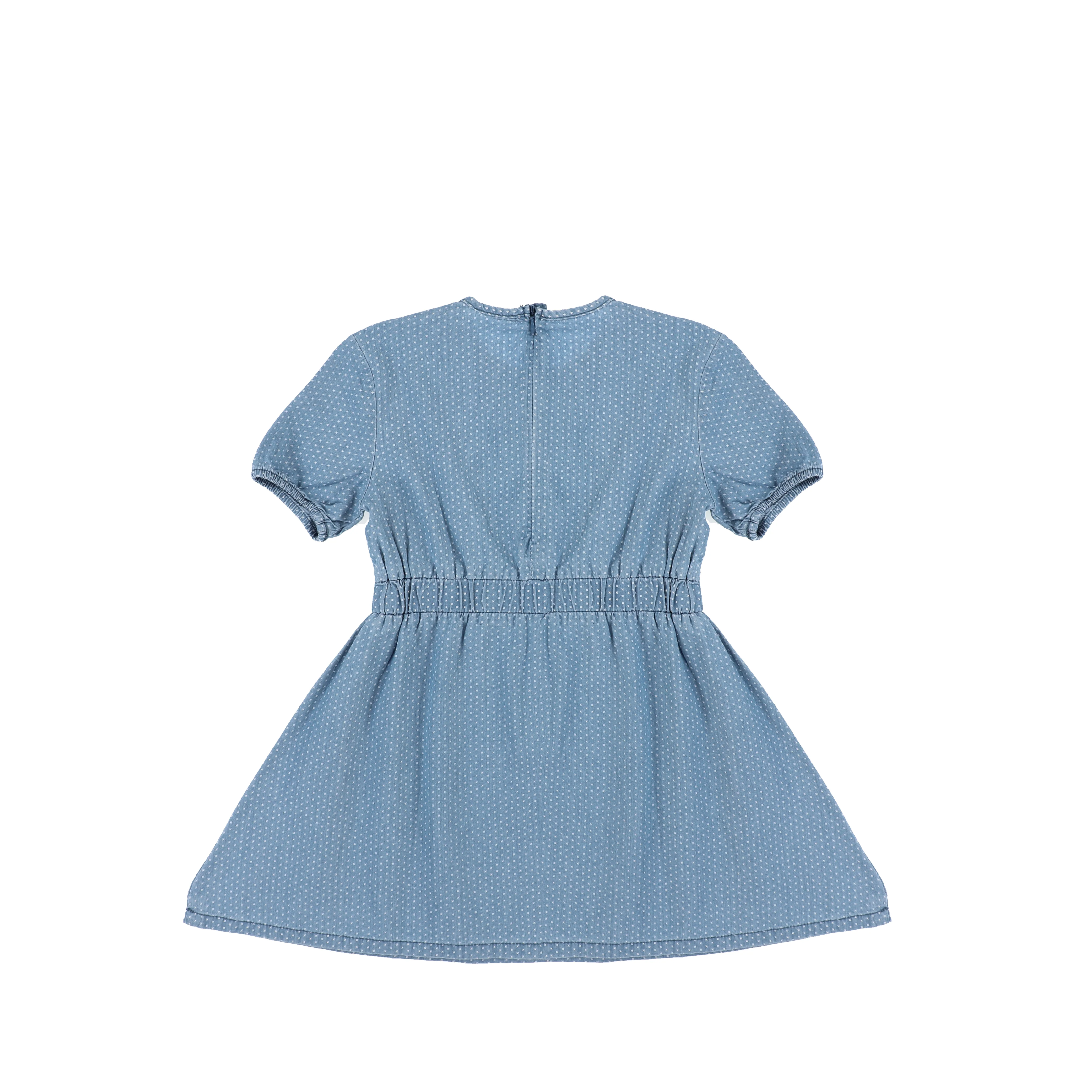 SHORT SLEEVES DENIM X PRINT DRESS - Image 2