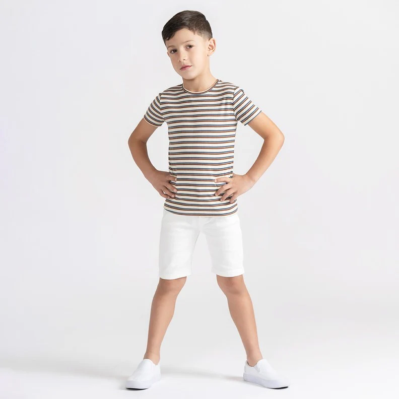 SHORT SLEEVES DOUBLE STRIPE TSHIRT - Image 6